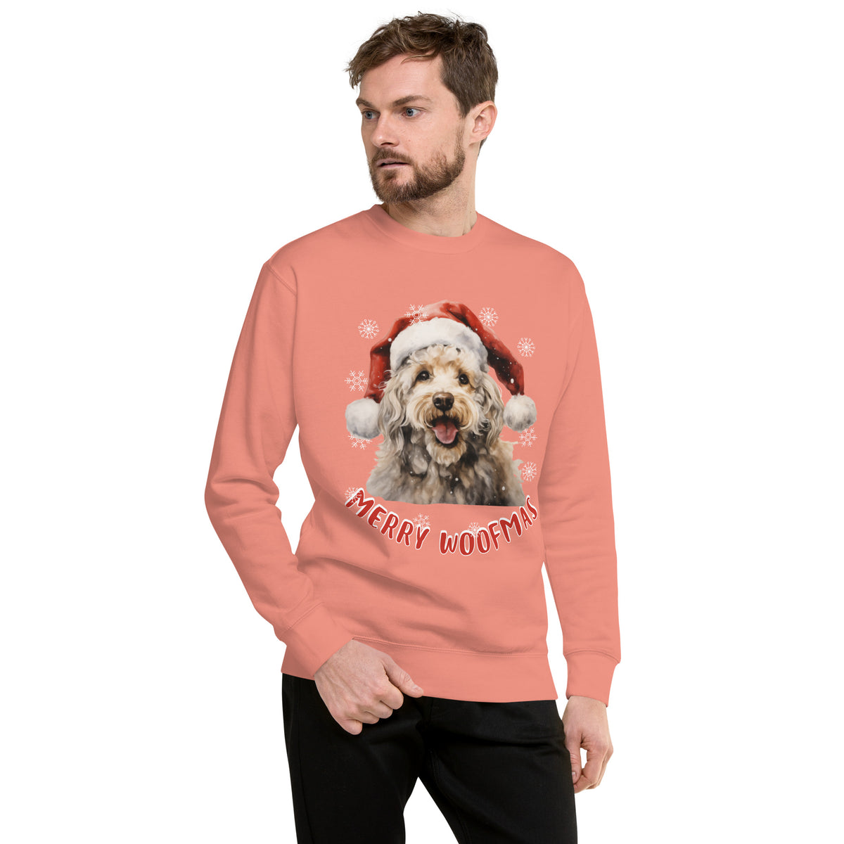 Unisex Premium Sweatshirt Poodle - Merry Woofmas