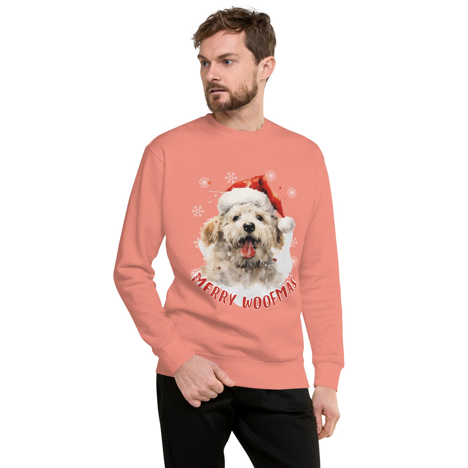Unisex Premium Sweatshirt Bichon Frise - Merry Woofmas