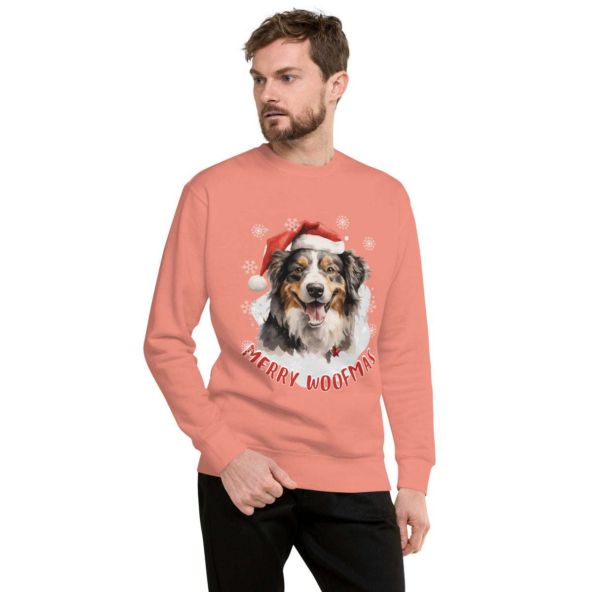 Unisex Premium Sweatshirt Australian Shepherd - Merry Woofmas