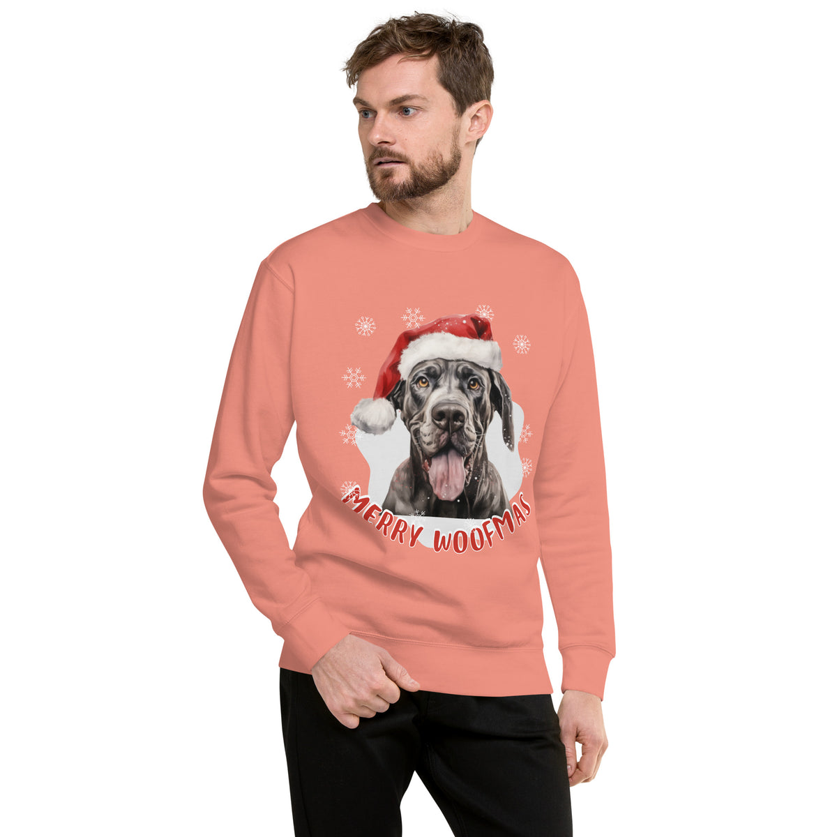 Unisex Premium Sweatshirt Great Dane - Merry Woofmas
