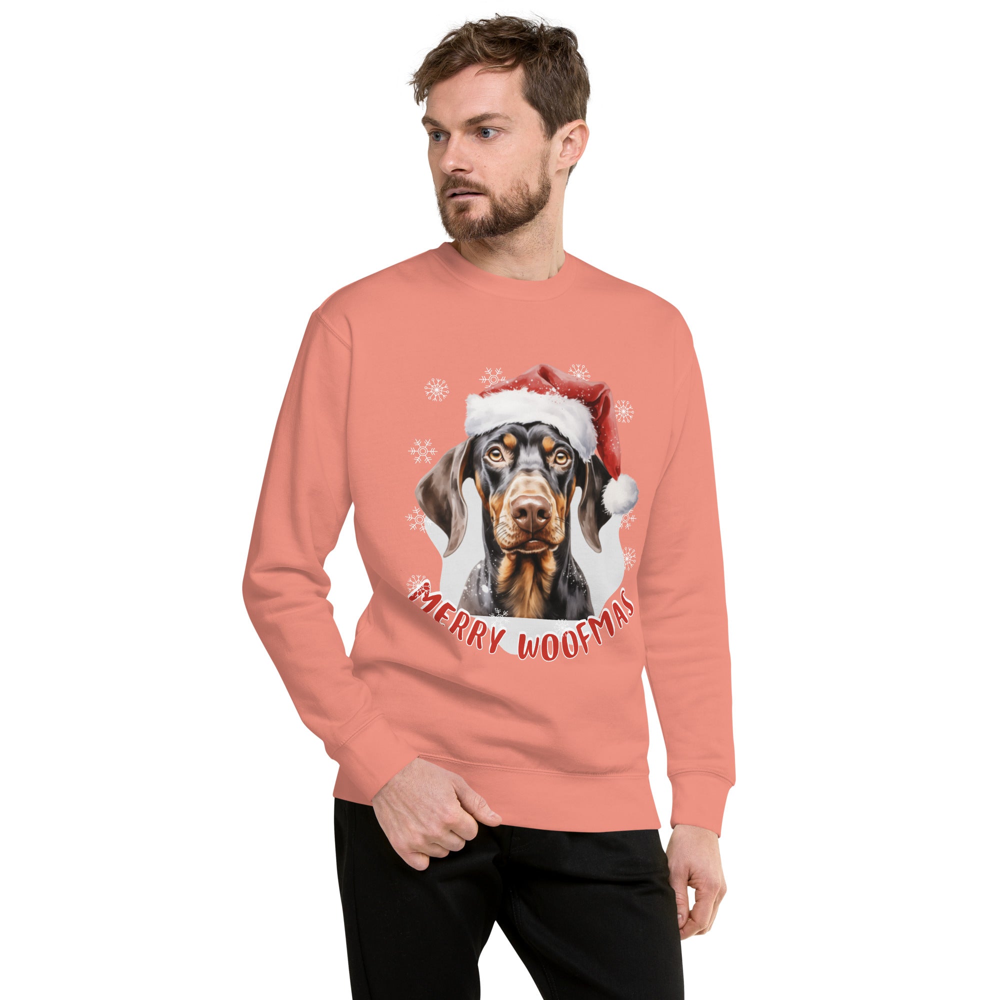 Unisex Premium Sweatshirt Doberman - Merry Woofmas