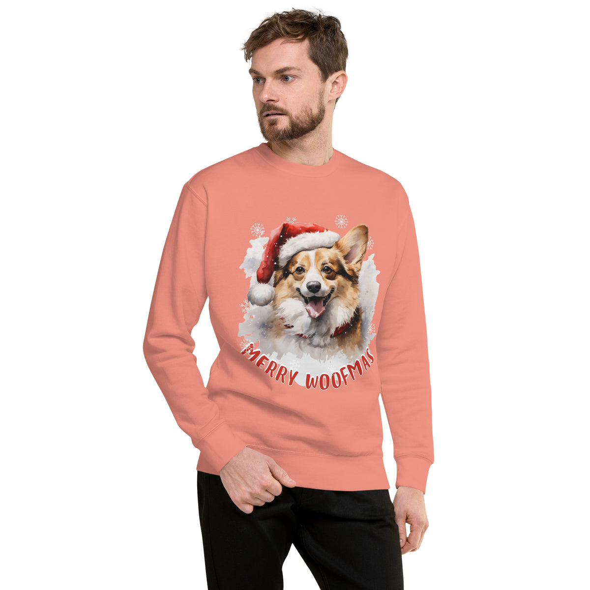 Unisex Premium Sweatshirt Pembroke Welsh Corgi - Merry Woofmas