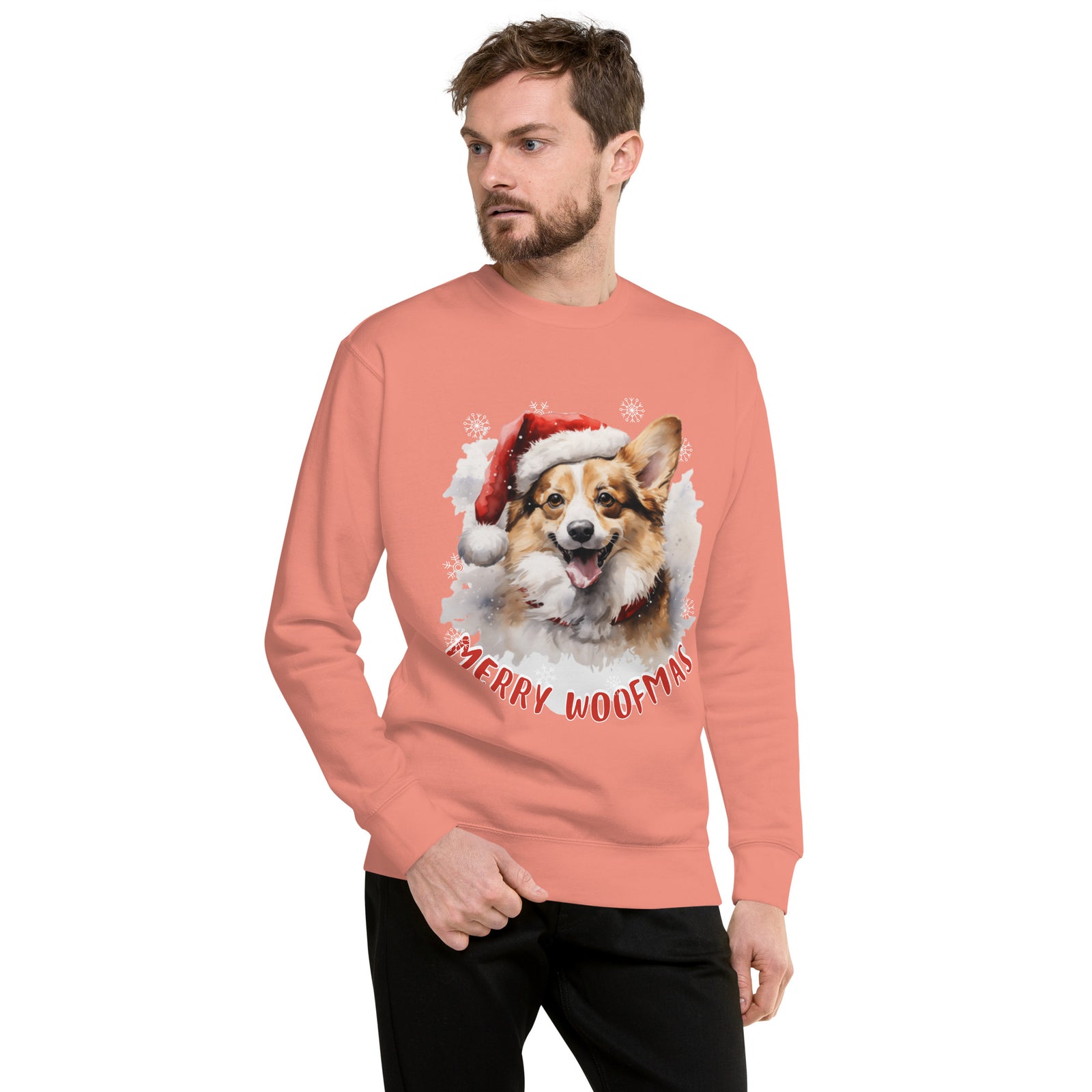Unisex Premium Sweatshirt Pembroke Welsh Corgi - Merry Woofmas
