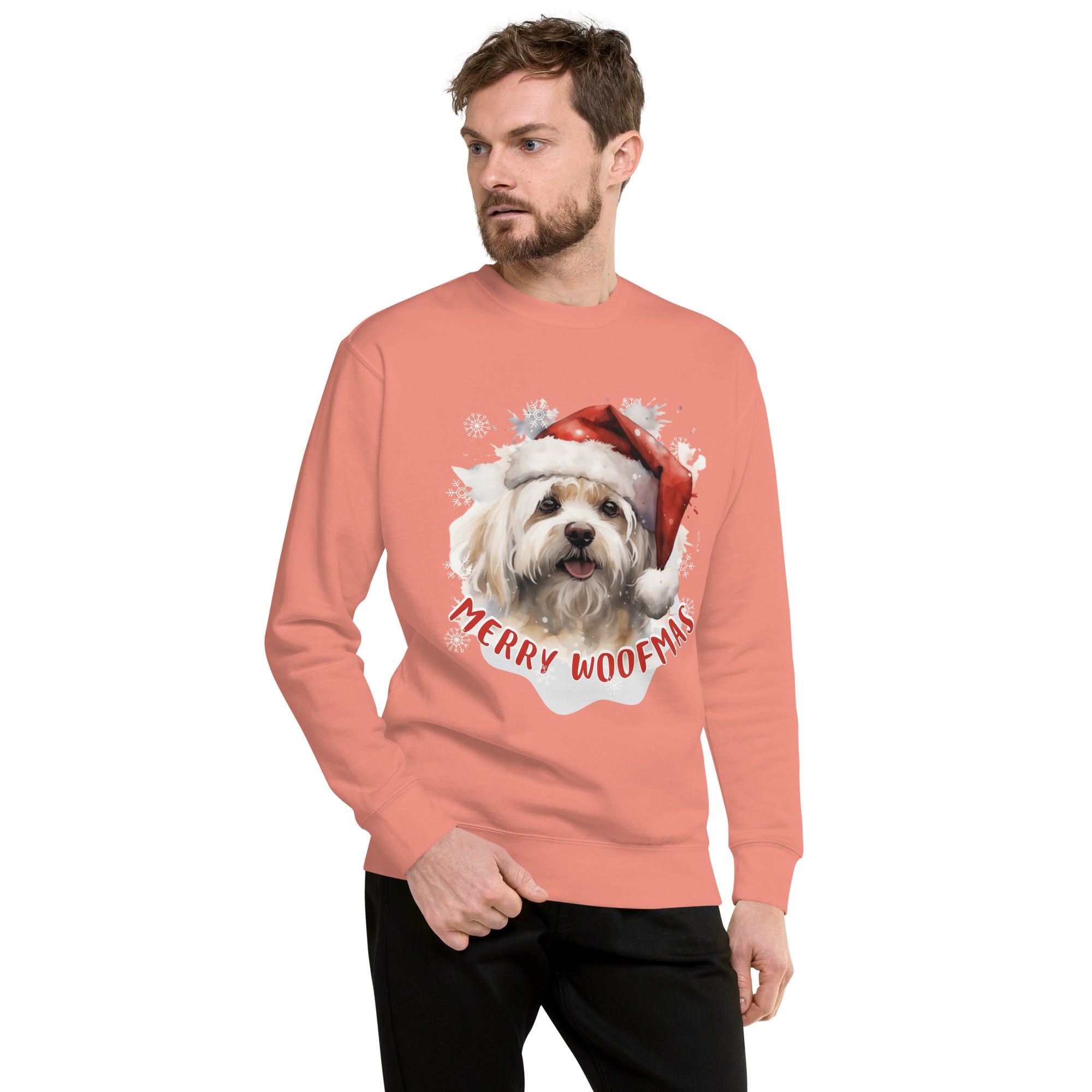 Unisex Premium Sweatshirt Maltese - Merry Woofmas