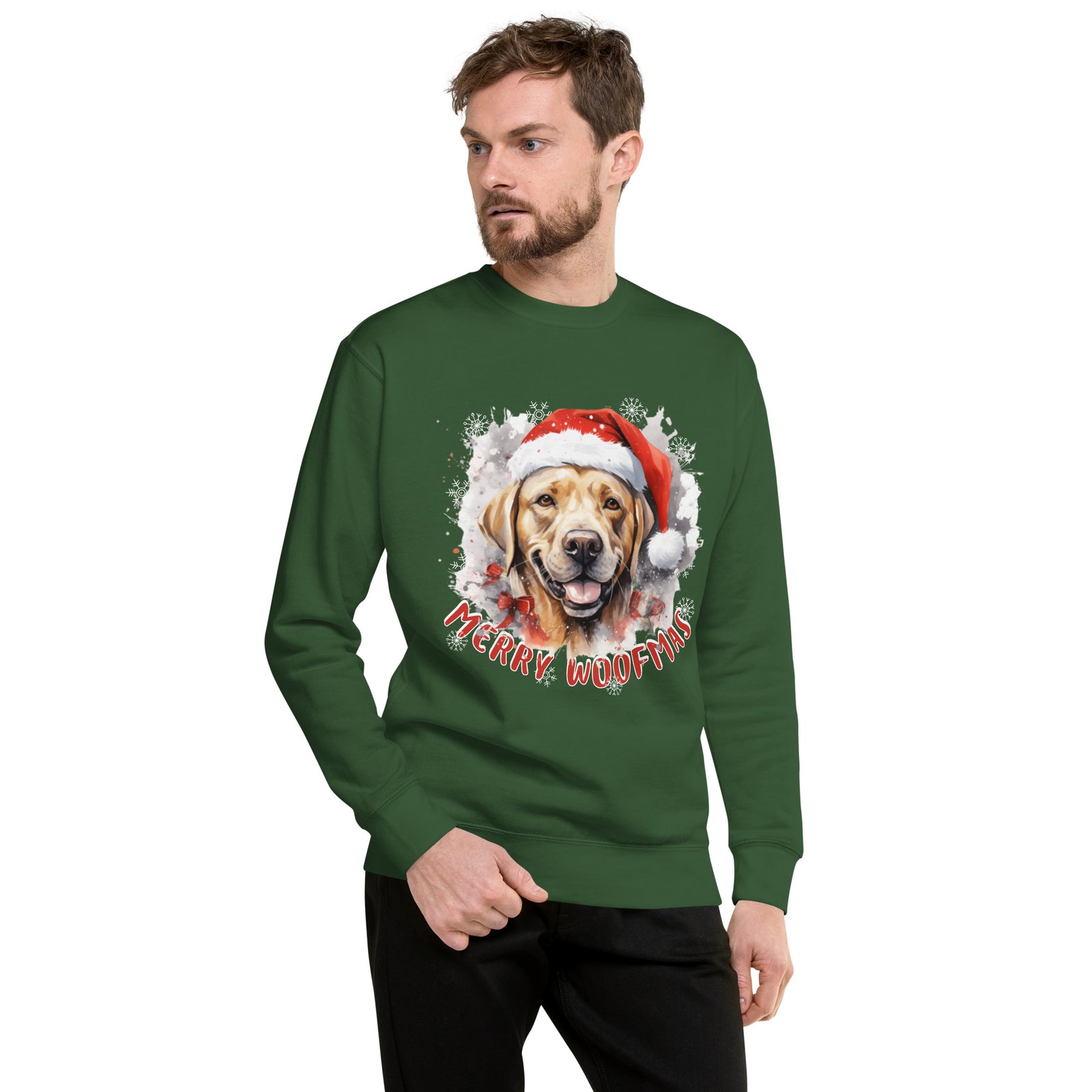 Unisex Premium Sweatshirt Labrador - Merry Woofmas