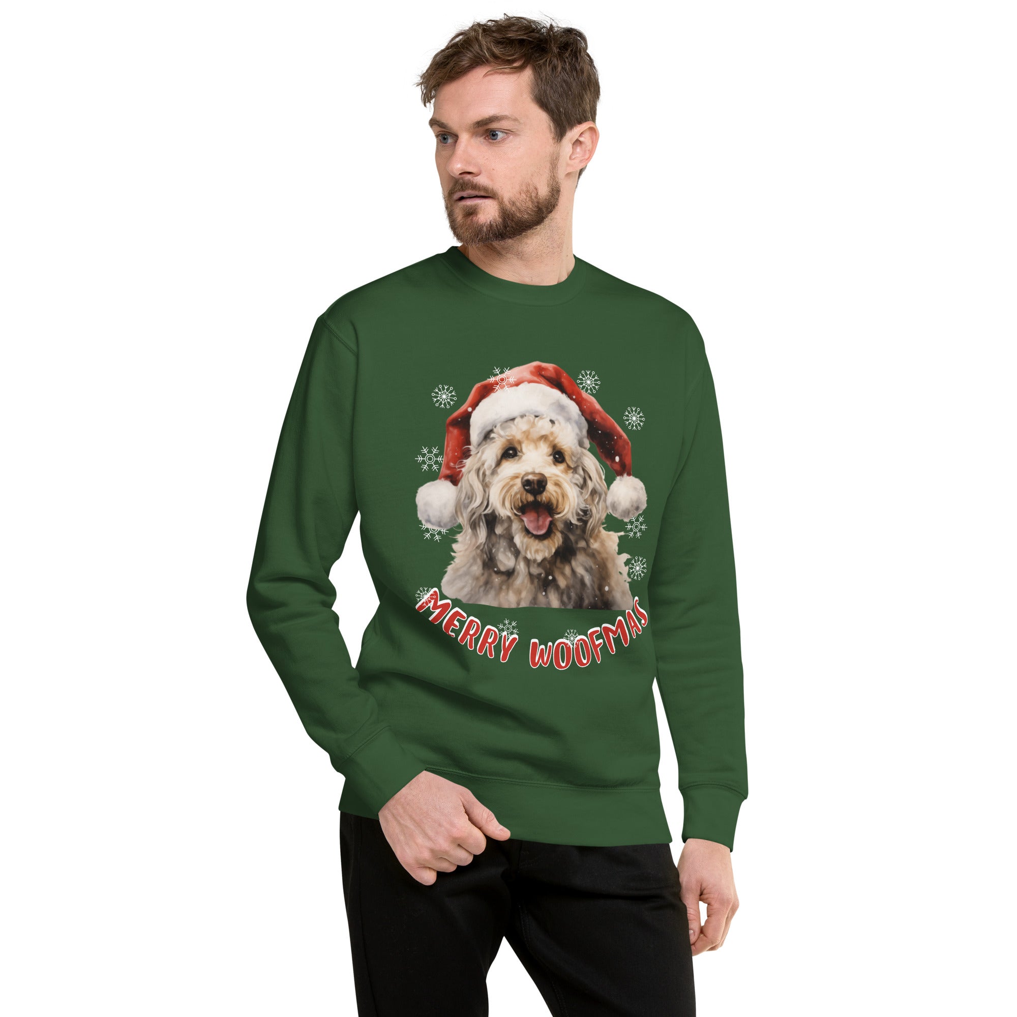 Unisex Premium Sweatshirt Poodle - Merry Woofmas