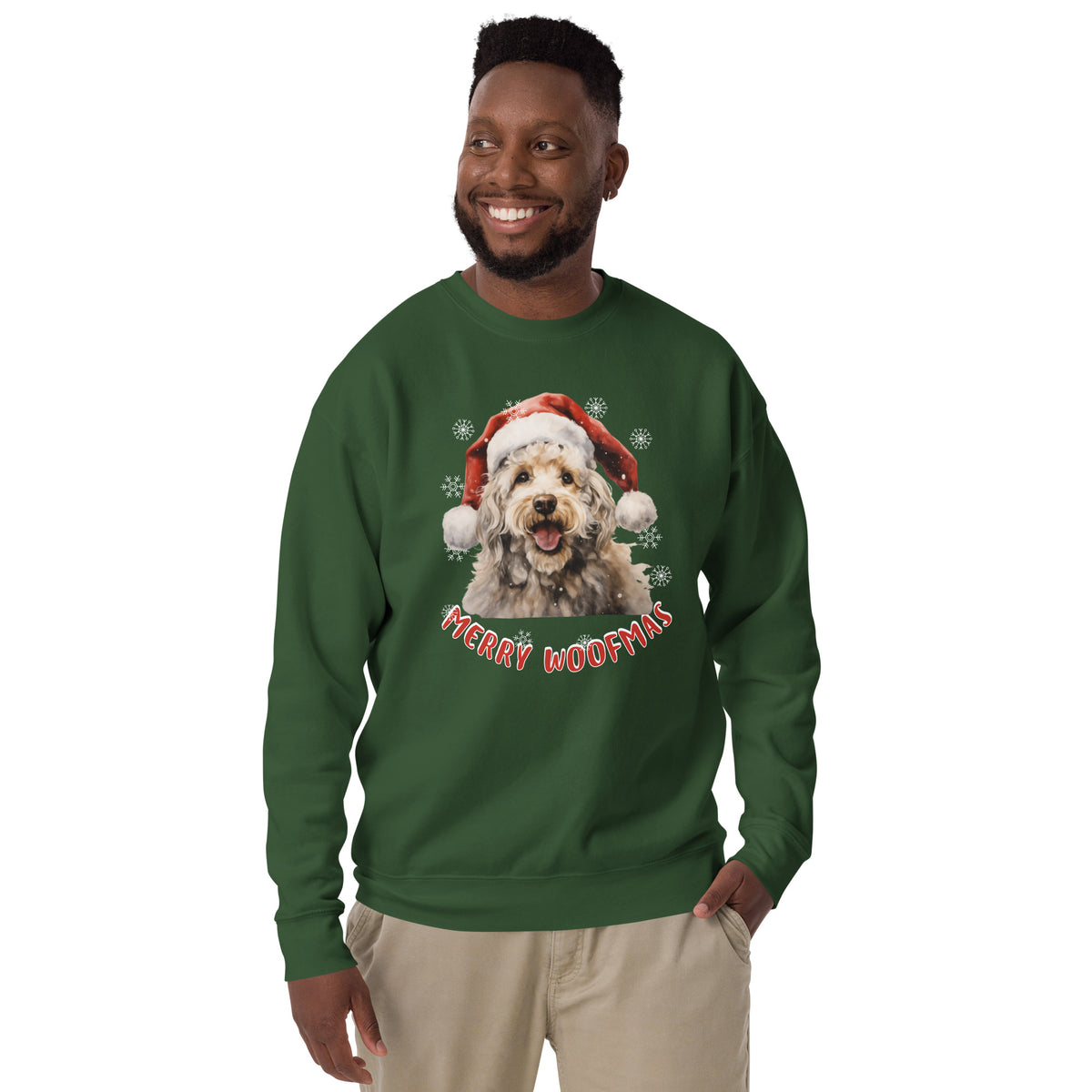 Unisex Premium Sweatshirt Poodle - Merry Woofmas