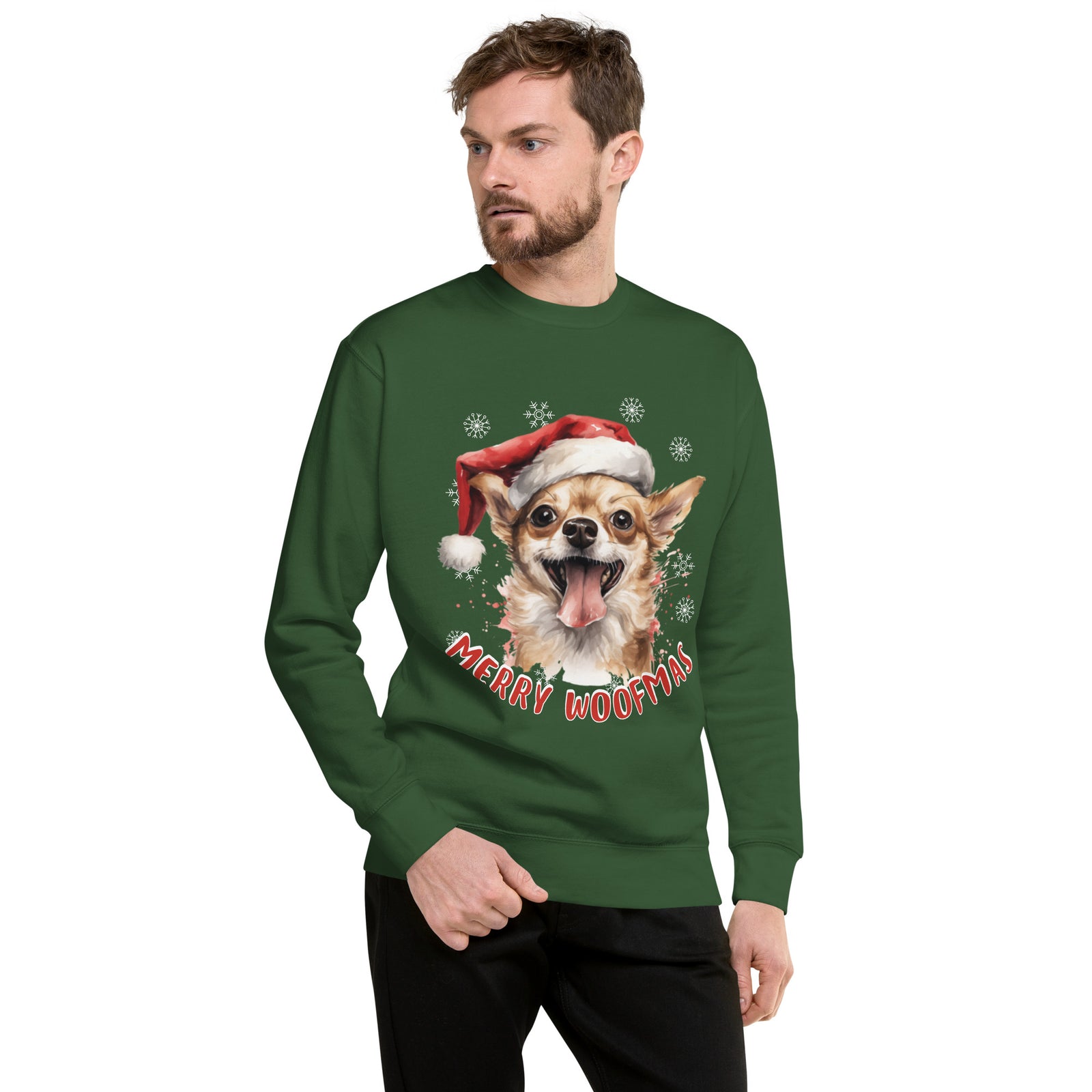 Unisex Premium Sweatshirt Chihuahua - Merry Woofmas