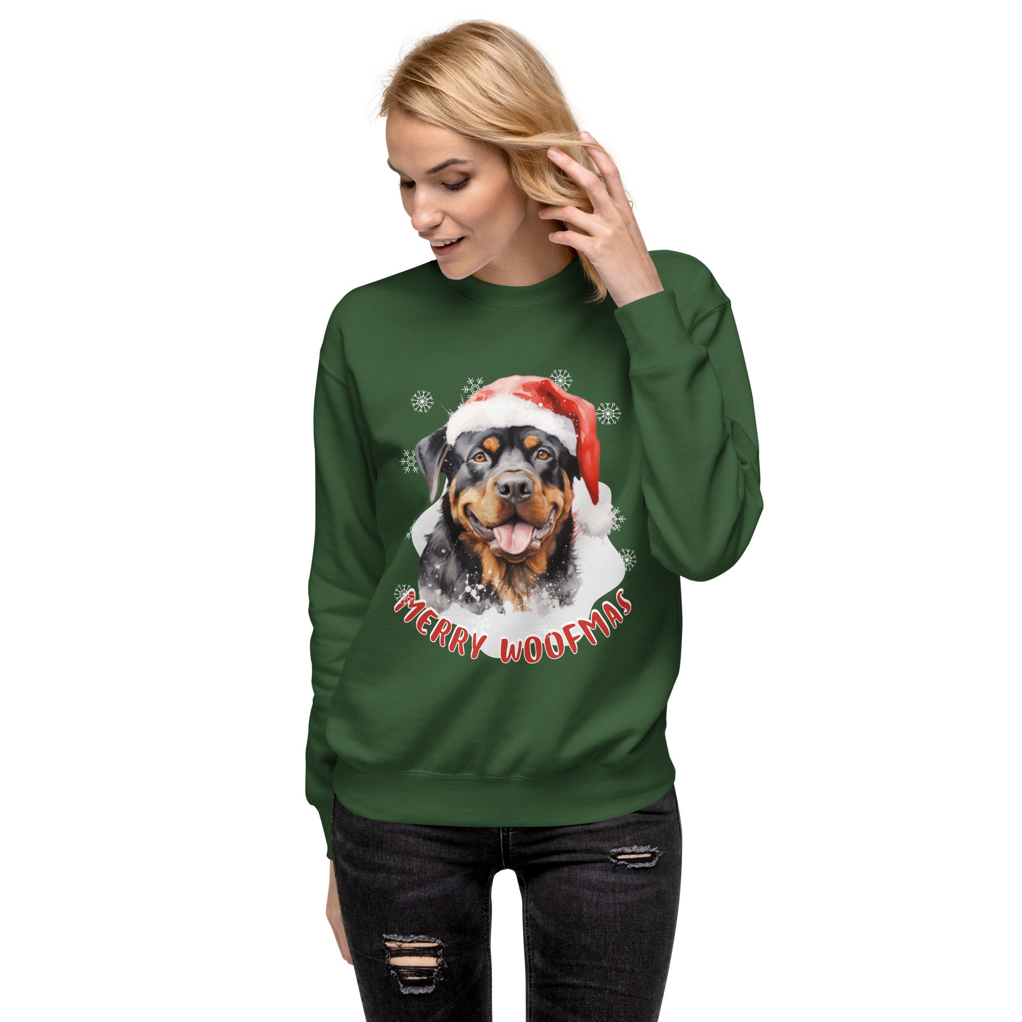 Unisex Premium Sweatshirt Rottweiler - Merry Woofmas