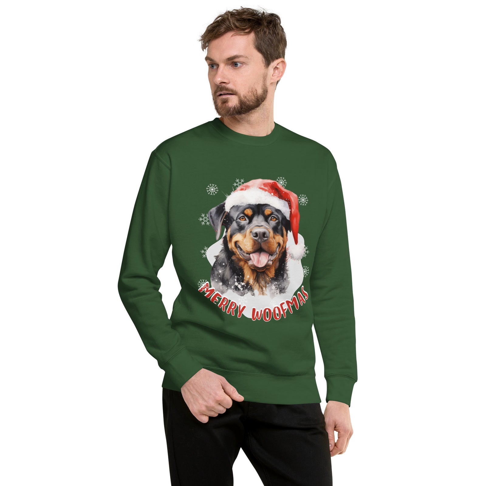 Unisex Premium Sweatshirt Rottweiler - Merry Woofmas