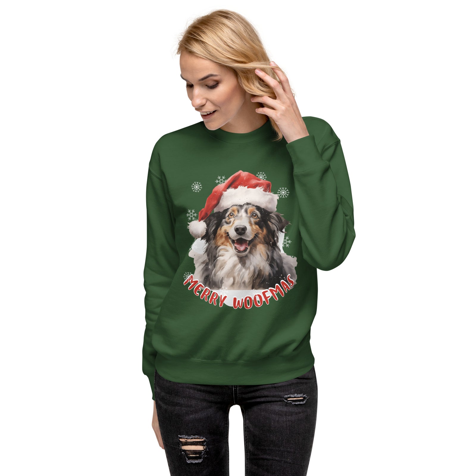 Unisex Premium Sweatshirt Border Collie - Merry Woofmas