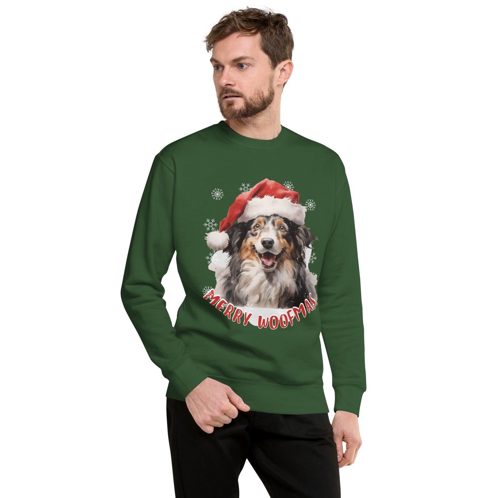 Unisex Premium Sweatshirt Border Collie - Merry Woofmas