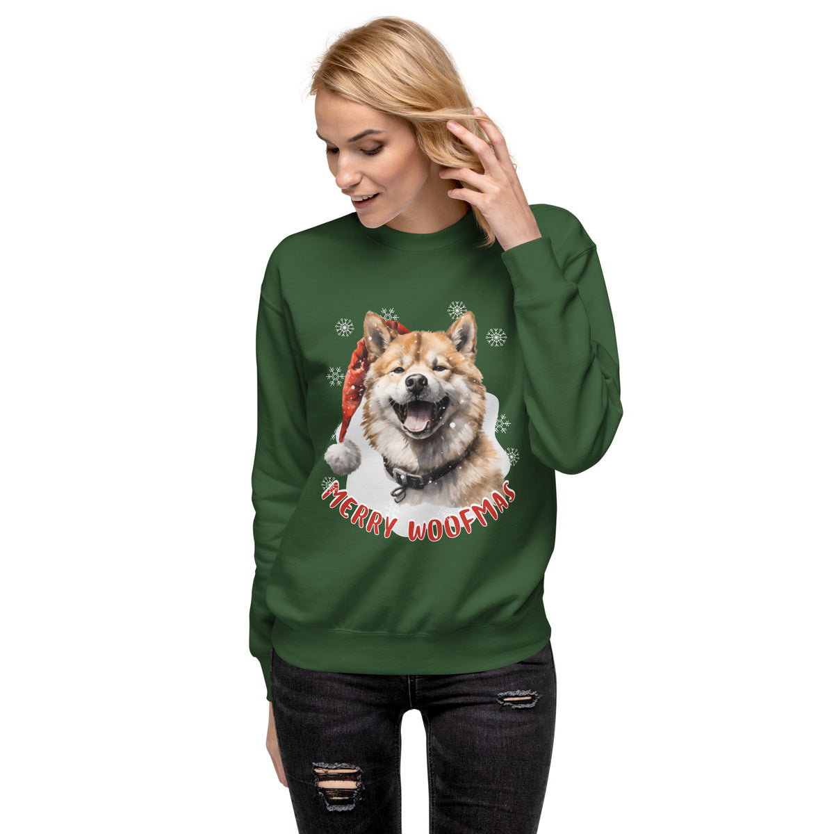 Unisex Premium Sweatshirt Akita - Merry Woofmas