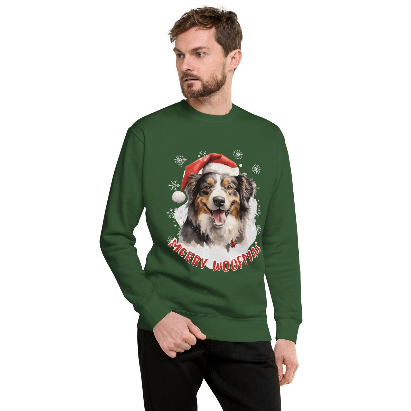 Unisex Premium Sweatshirt Australian Shepherd - Merry Woofmas