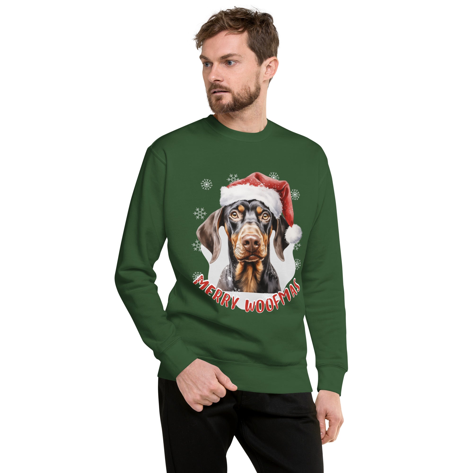 Unisex Premium Sweatshirt Doberman - Merry Woofmas