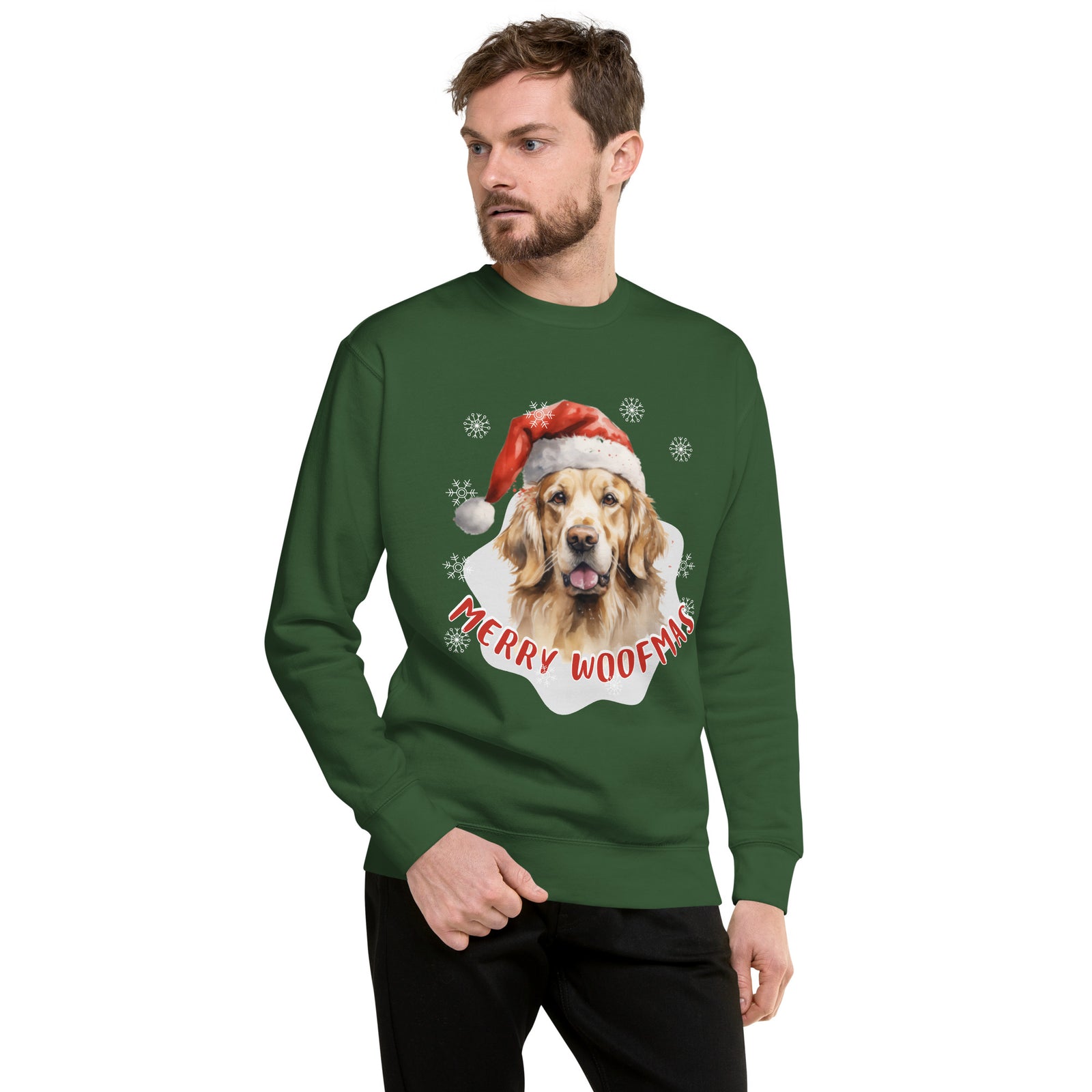 Unisex Premium Sweatshirt Golden Retriever - Merry Woofmas