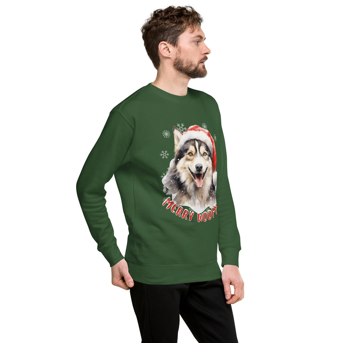 Unisex Premium Sweatshirt Siberian Husky - Merry Woofmas