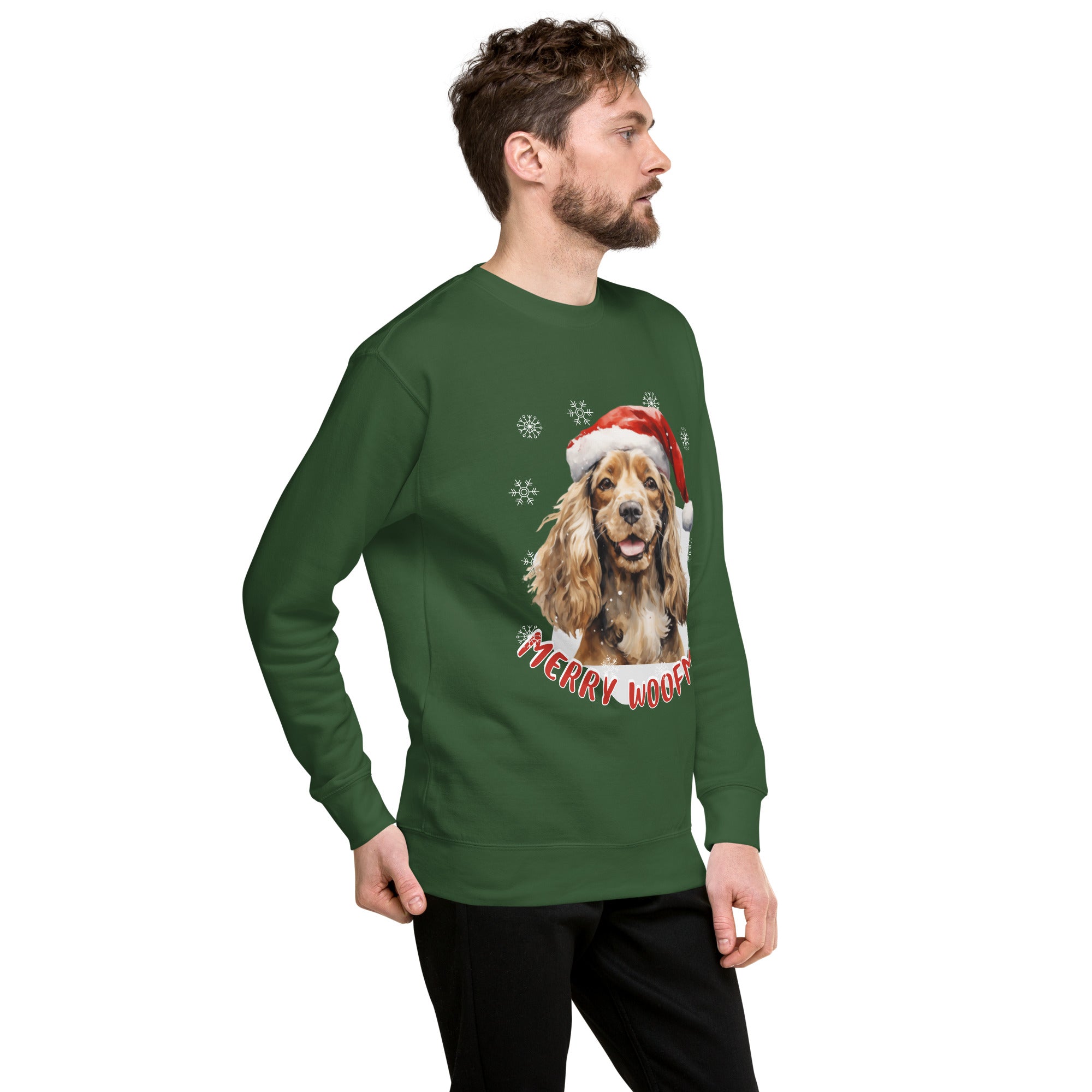 Unisex Premium Sweatshirt Cocker Spaniel - Merry Woofmas