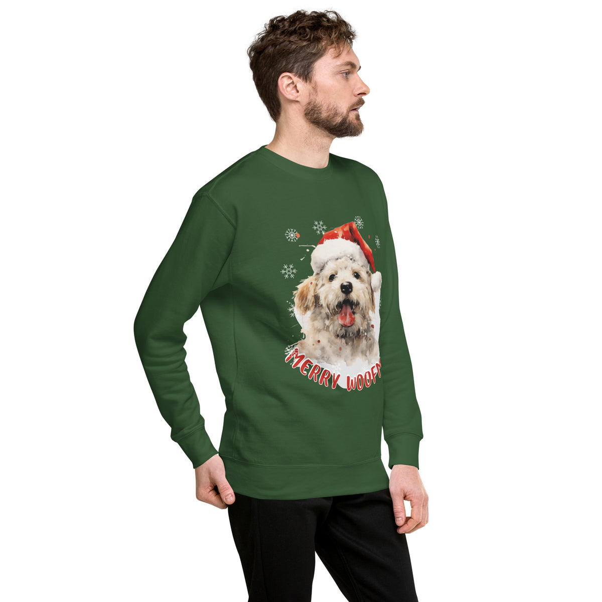 Unisex Premium Sweatshirt Bichon Frise - Merry Woofmas