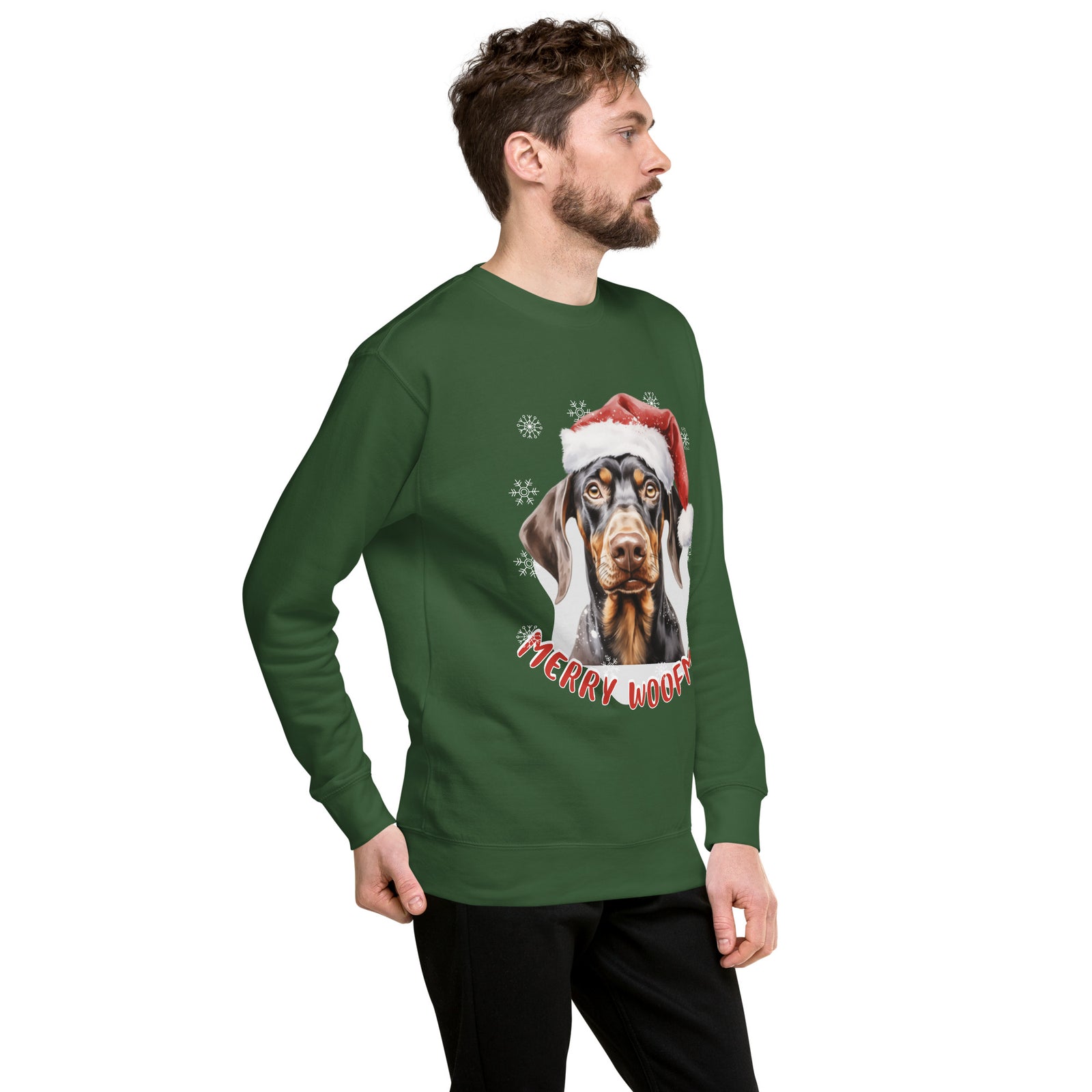 Unisex Premium Sweatshirt Doberman - Merry Woofmas