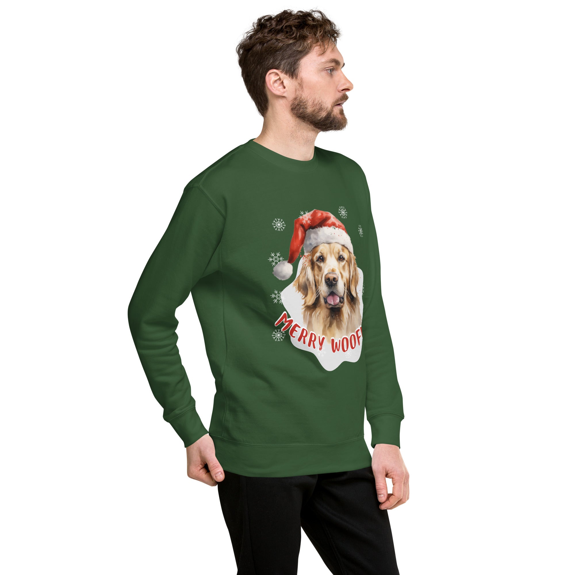 Unisex Premium Sweatshirt Golden Retriever - Merry Woofmas