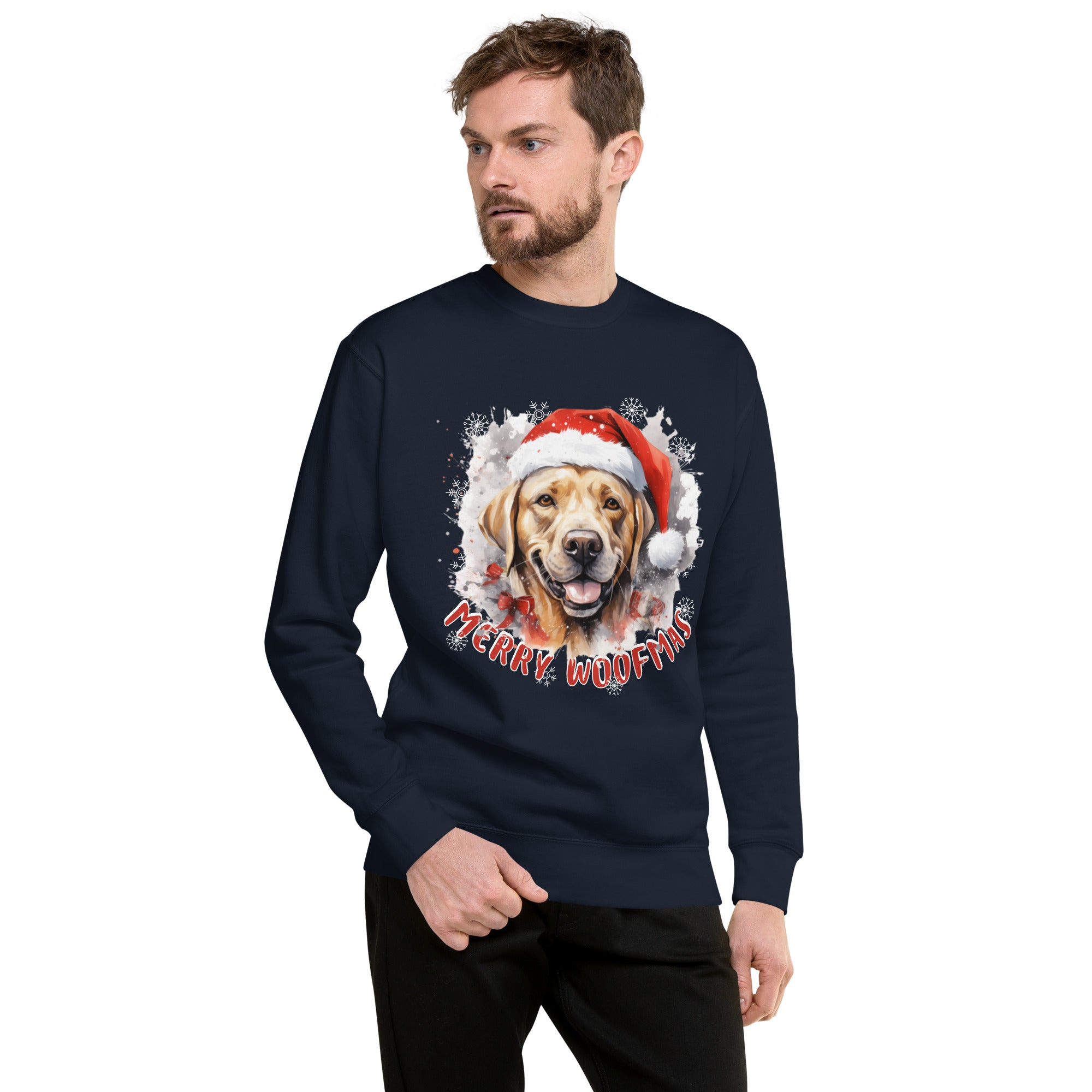 Unisex Premium Sweatshirt Labrador - Merry Woofmas