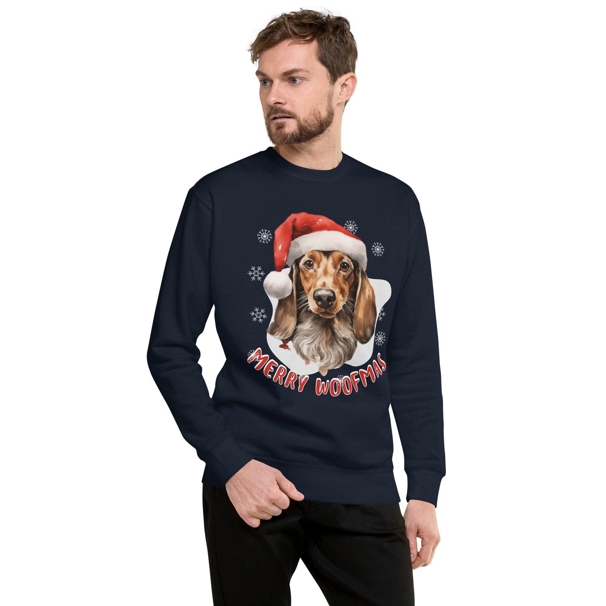 Unisex Premium Sweatshirt Danchshund - Merry Woofmas