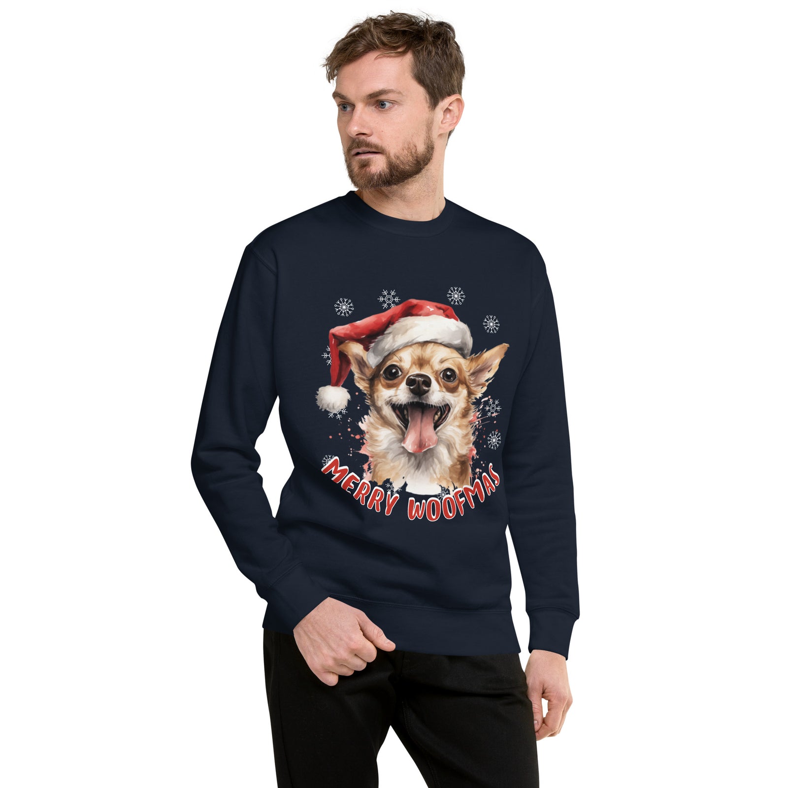 Unisex Premium Sweatshirt Chihuahua - Merry Woofmas