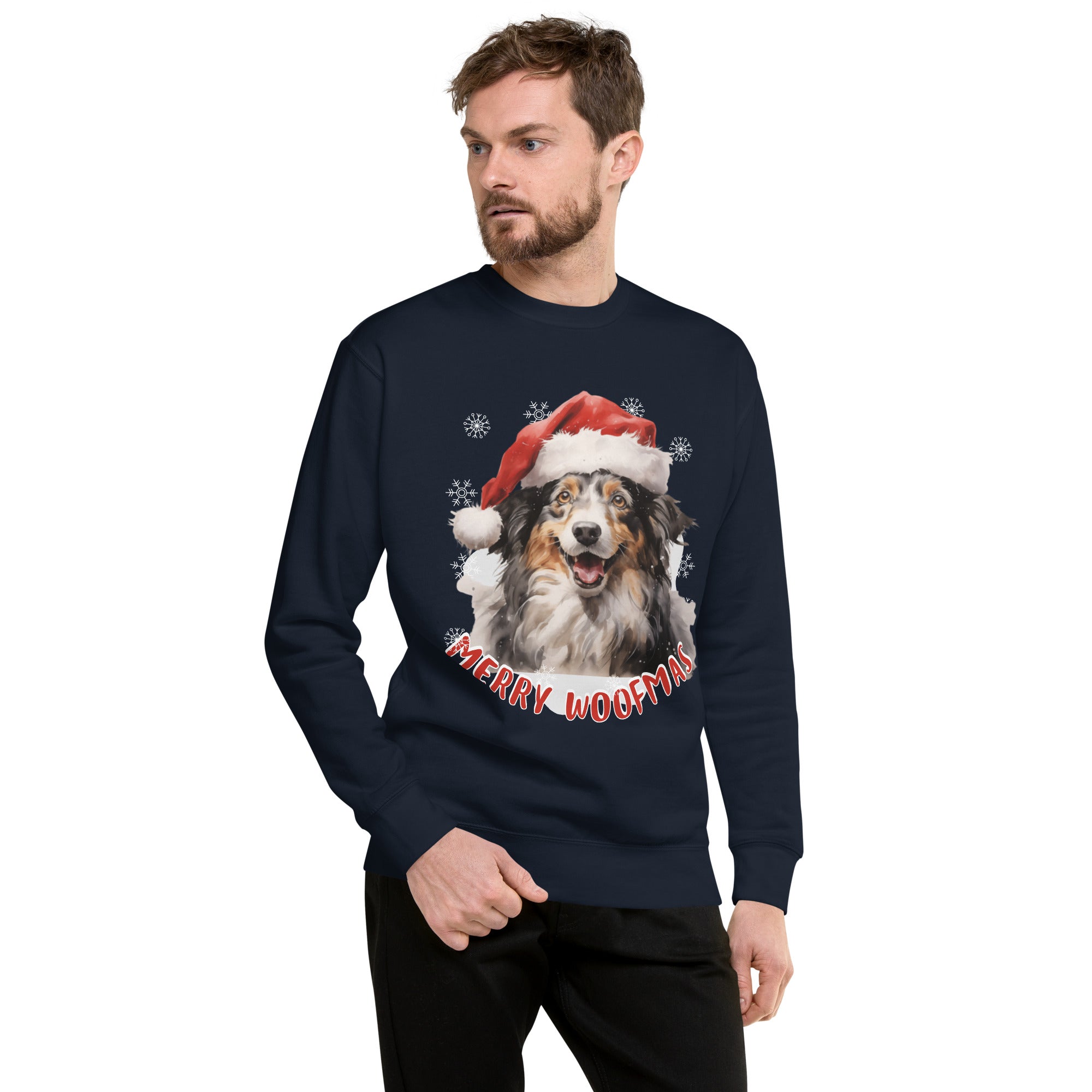 Unisex Premium Sweatshirt Border Collie - Merry Woofmas