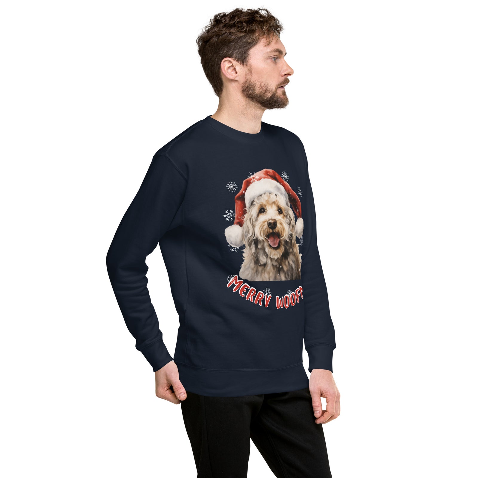 Unisex Premium Sweatshirt Poodle - Merry Woofmas