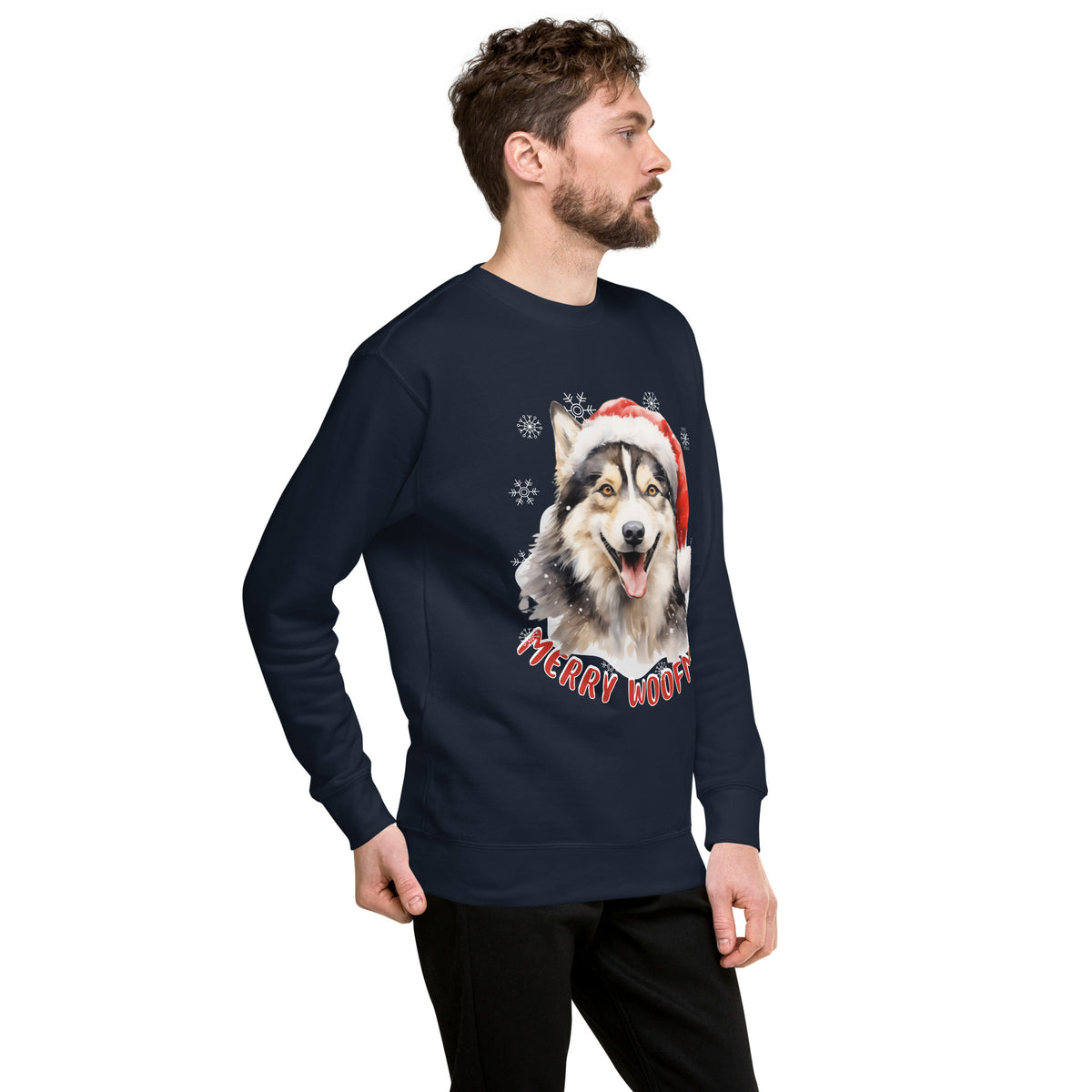 Unisex Premium Sweatshirt Siberian Husky - Merry Woofmas