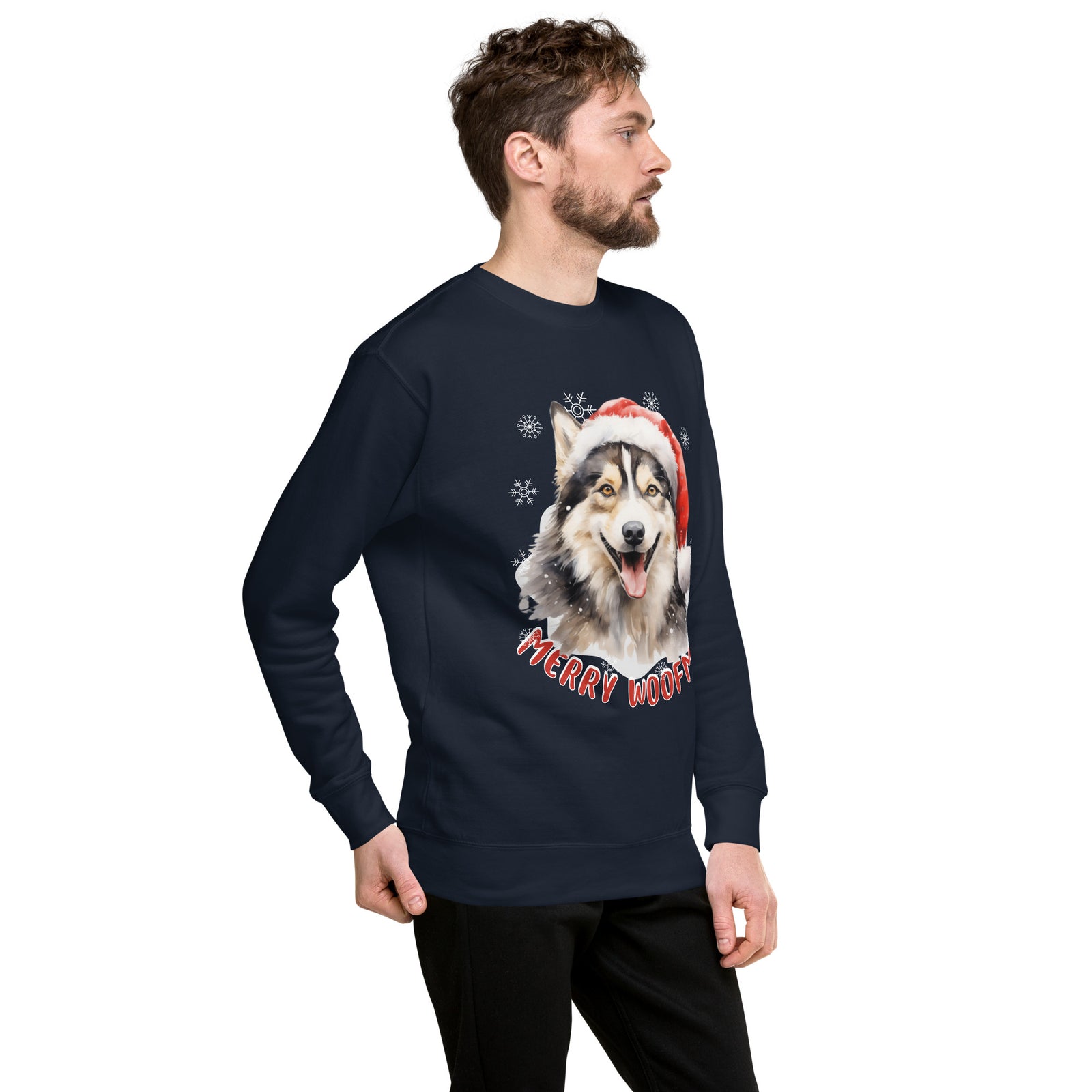 Unisex Premium Sweatshirt Siberian Husky - Merry Woofmas