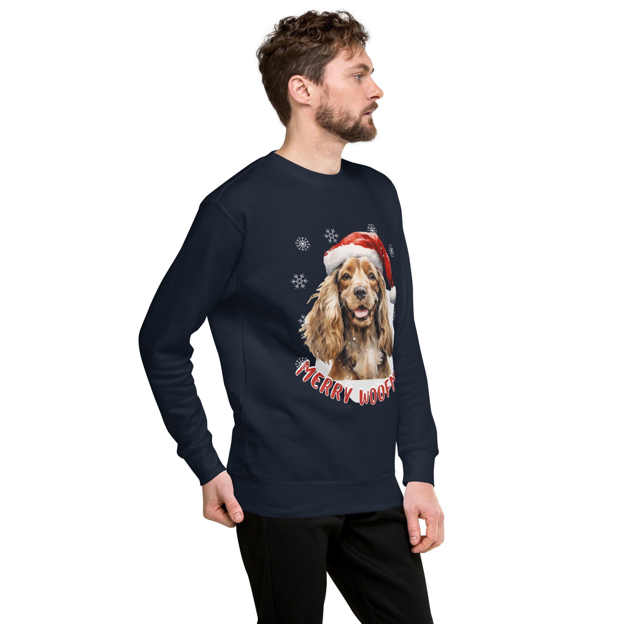 Unisex Premium Sweatshirt Cocker Spaniel - Merry Woofmas