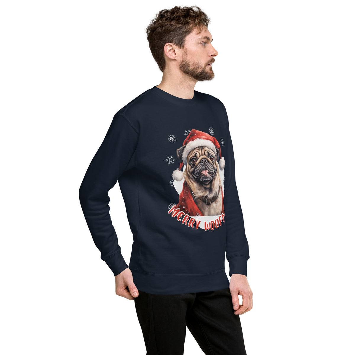 Unisex Premium Sweatshirt Pug - Merry Woofmas