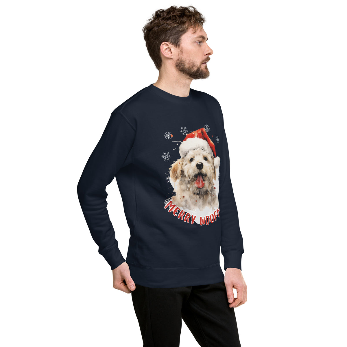 Unisex Premium Sweatshirt Bichon Frise - Merry Woofmas