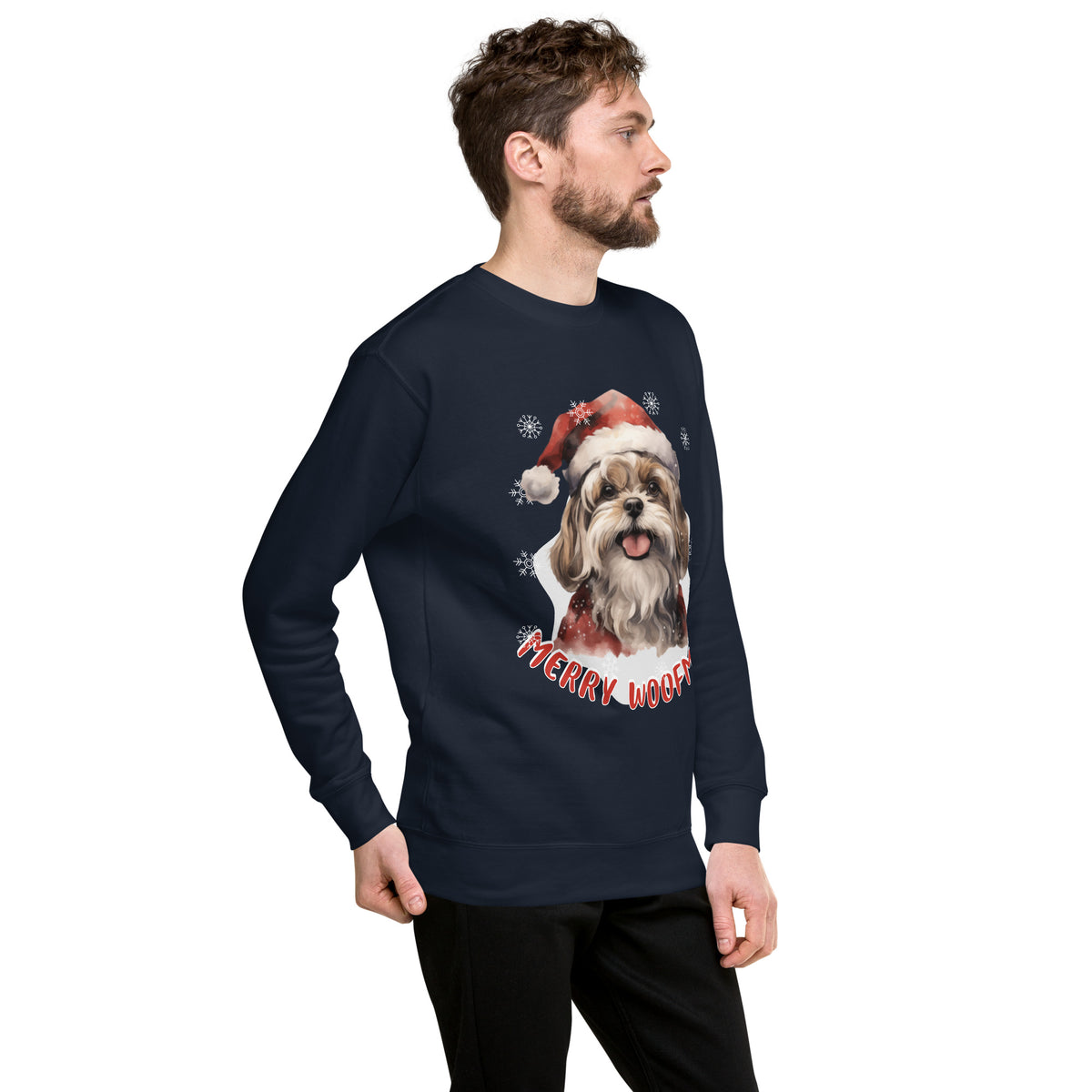 Unisex Premium Sweatshirt Shitzu - Merry Woofmas