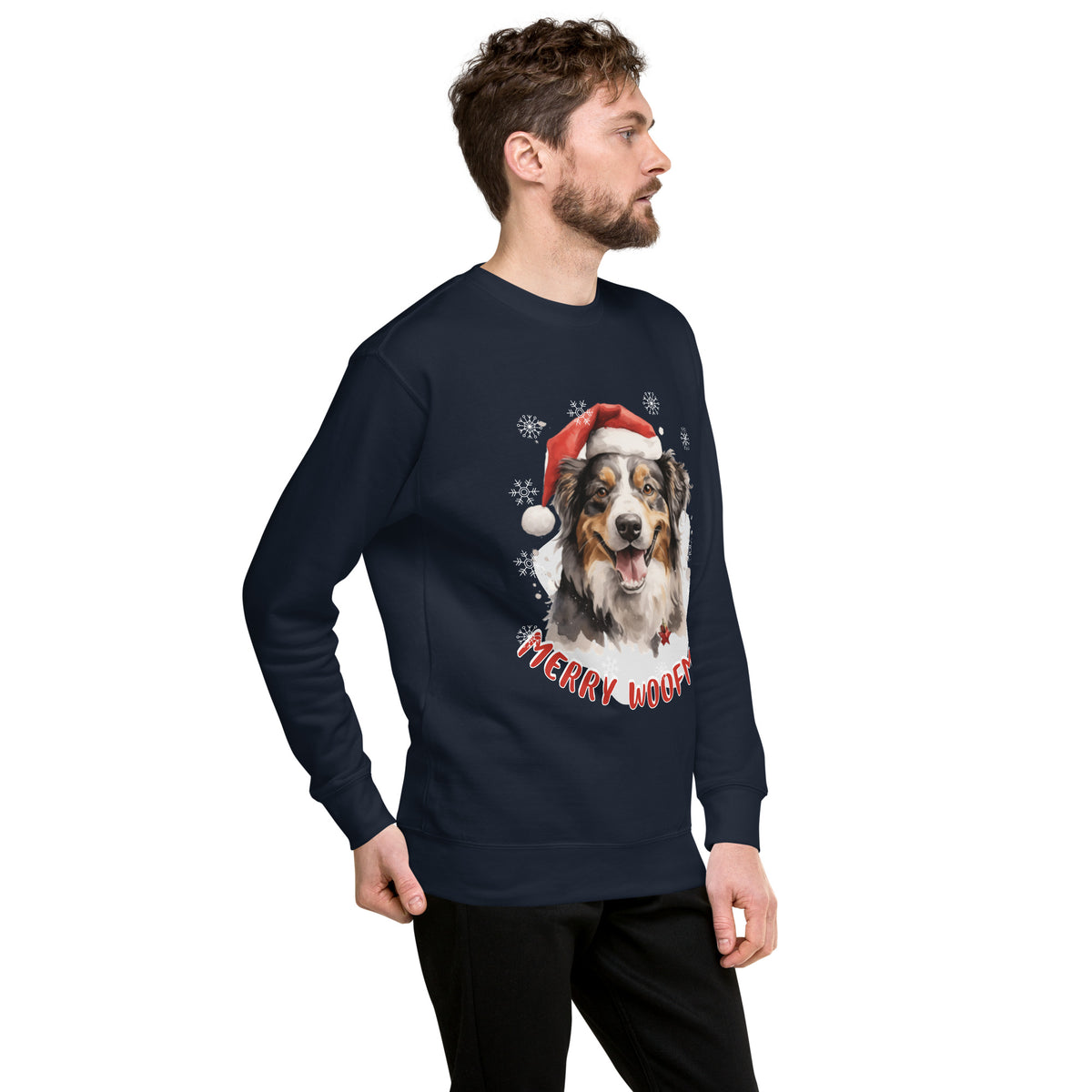 Unisex Premium Sweatshirt Australian Shepherd - Merry Woofmas