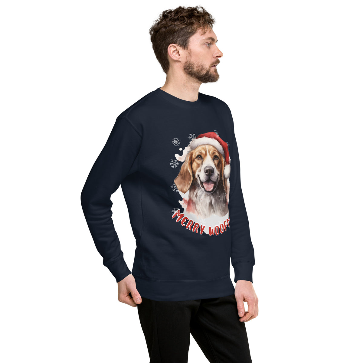 Unisex Premium Sweatshirt Beagle - Merry Woofmas