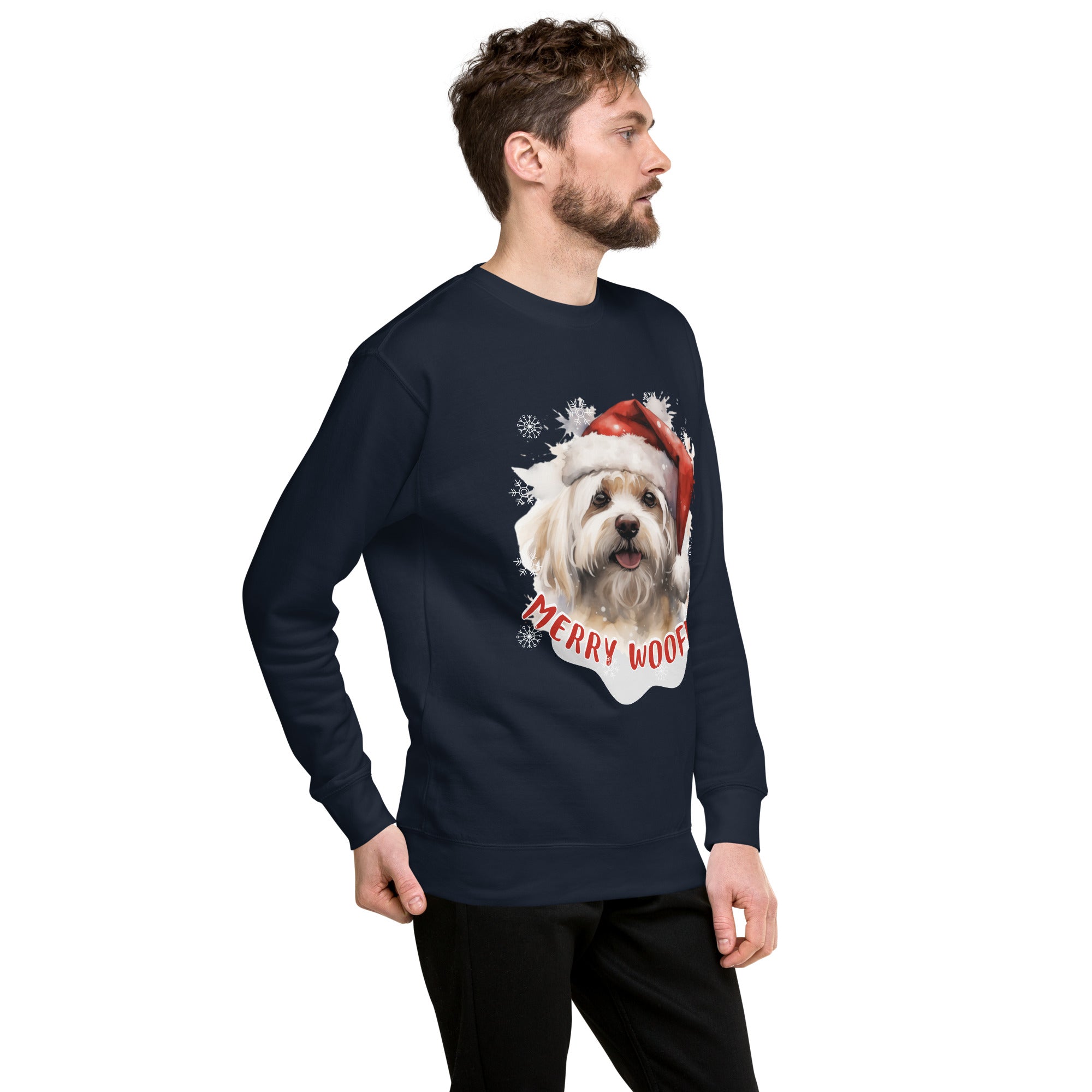 Unisex Premium Sweatshirt Maltese - Merry Woofmas