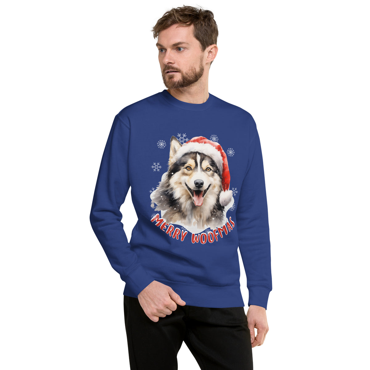 Unisex Premium Sweatshirt Siberian Husky - Merry Woofmas