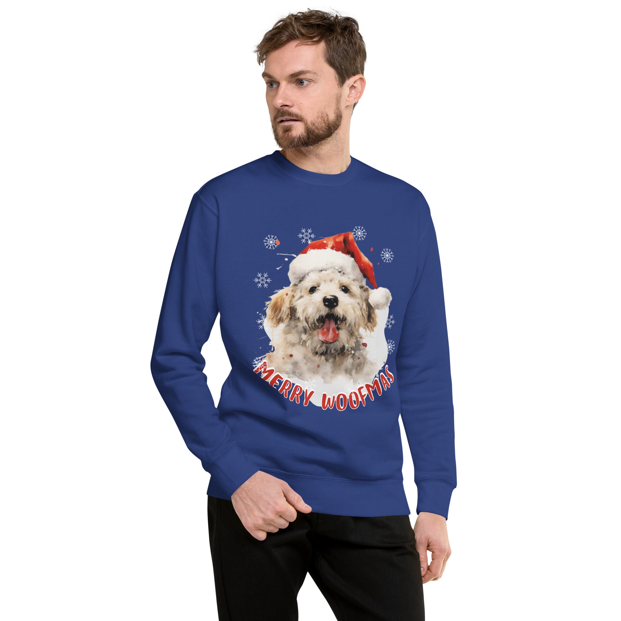 Unisex Premium Sweatshirt Bichon Frise - Merry Woofmas