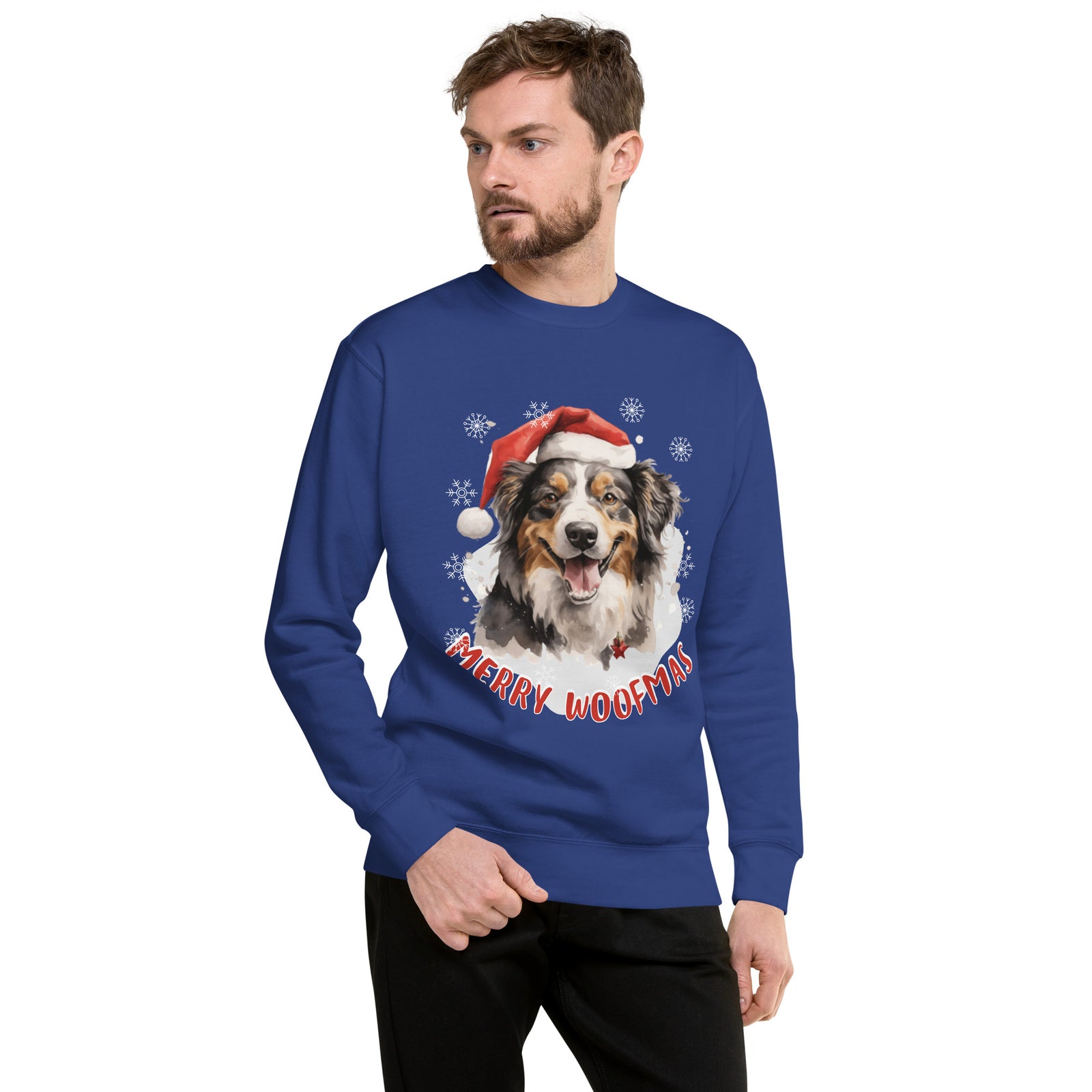 Unisex Premium Sweatshirt Australian Shepherd - Merry Woofmas