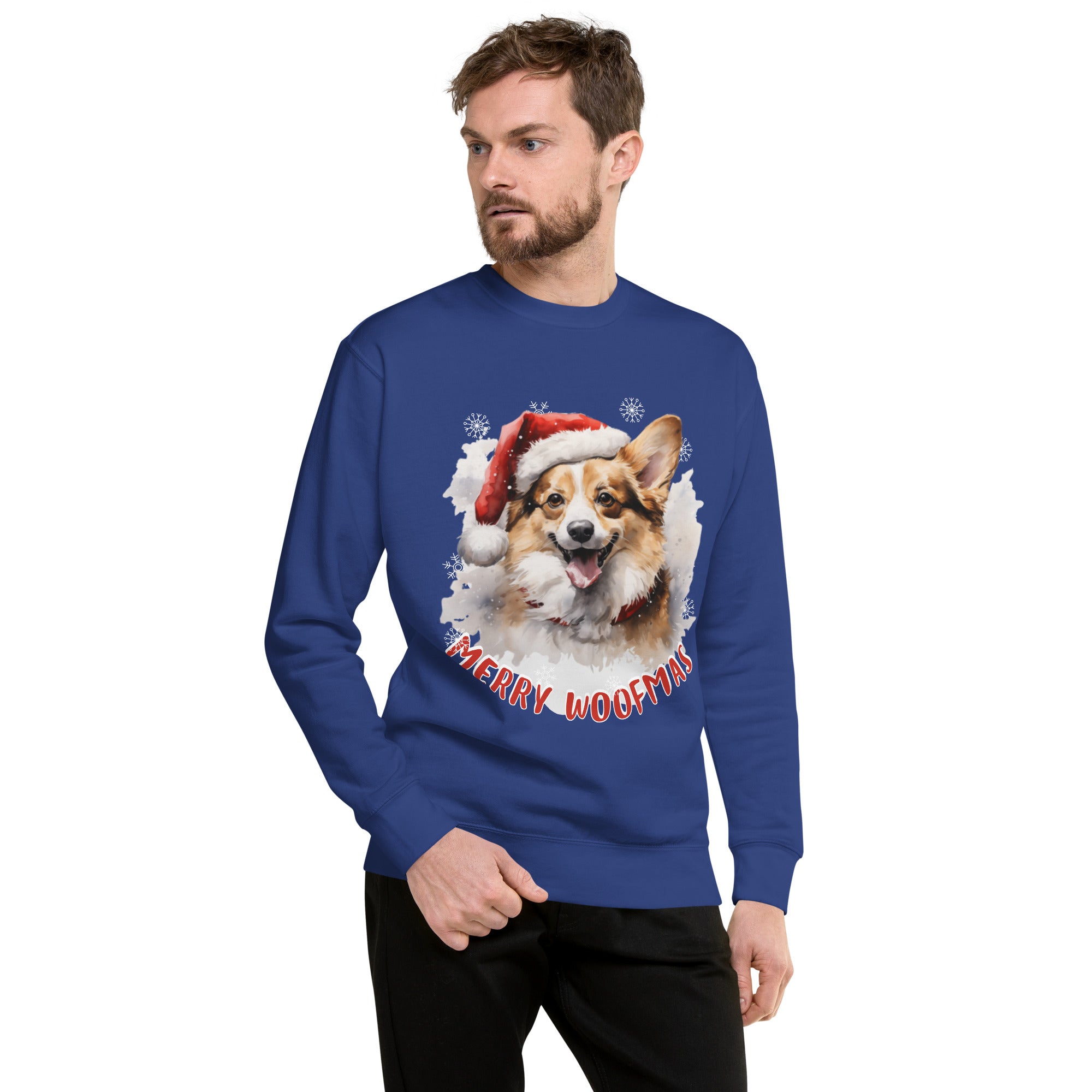 Unisex Premium Sweatshirt Pembroke Welsh Corgi - Merry Woofmas