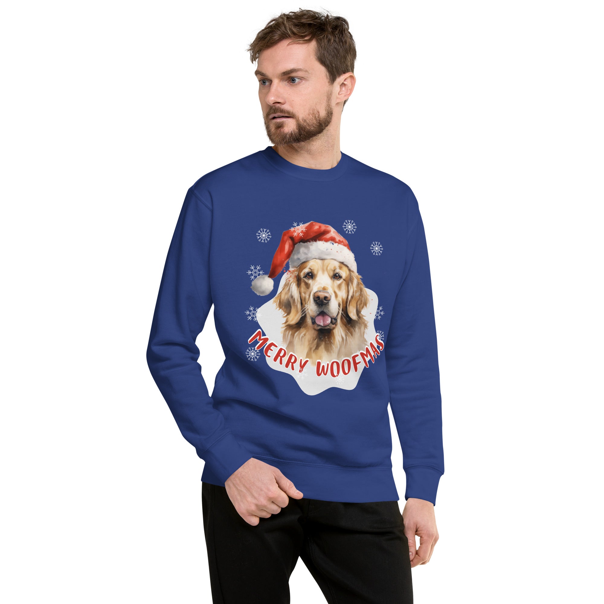 Unisex Premium Sweatshirt Golden Retriever - Merry Woofmas