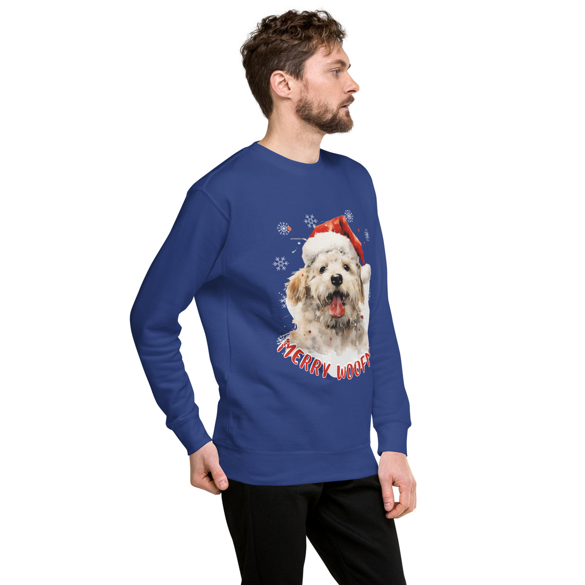 Unisex Premium Sweatshirt Bichon Frise - Merry Woofmas