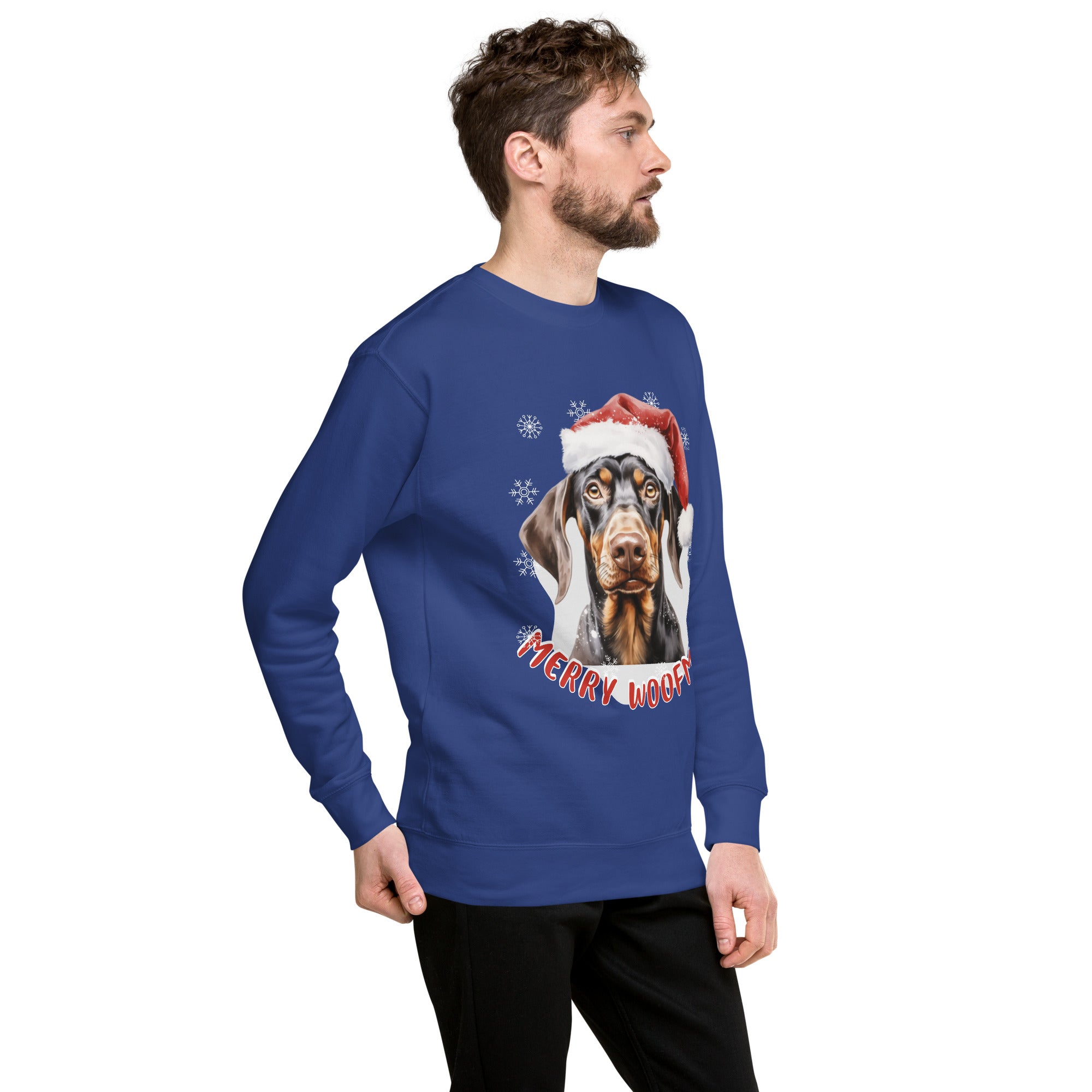 Unisex Premium Sweatshirt Doberman - Merry Woofmas