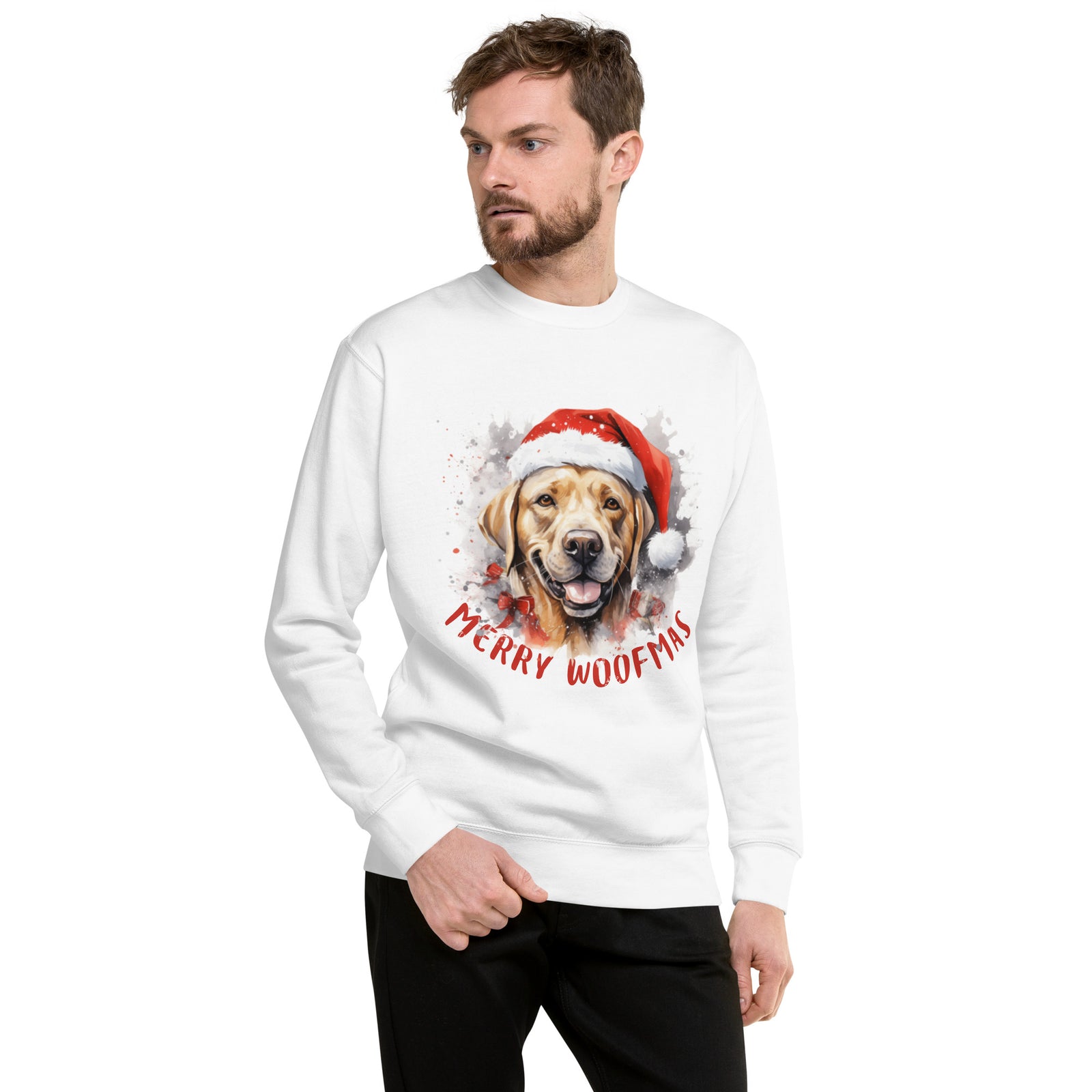 Unisex Premium Sweatshirt Labrador - Merry Woofmas