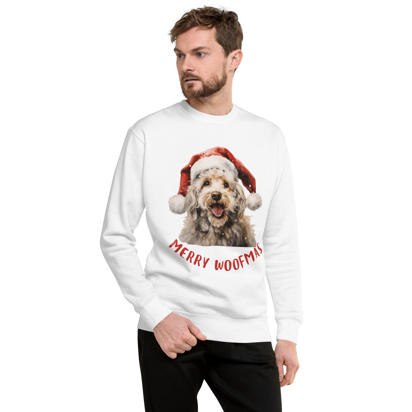 Unisex Premium Sweatshirt Poodle - Merry Woofmas