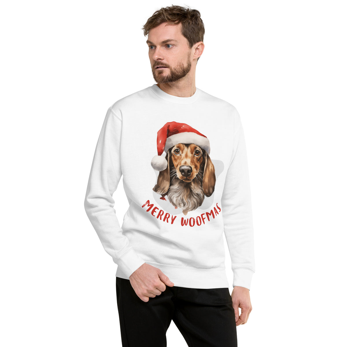 Unisex Premium Sweatshirt Danchshund - Merry Woofmas