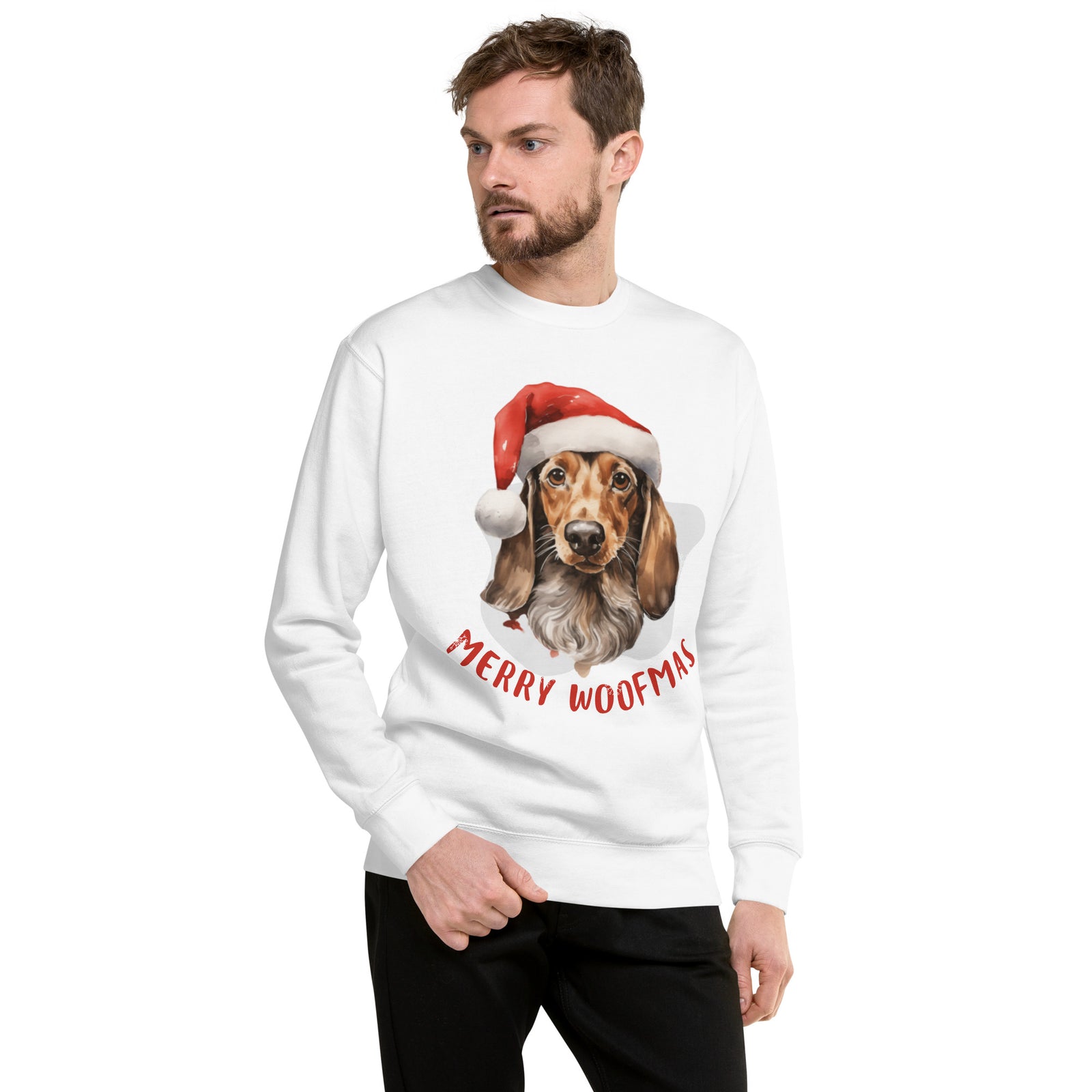 Unisex Premium Sweatshirt Danchshund - Merry Woofmas